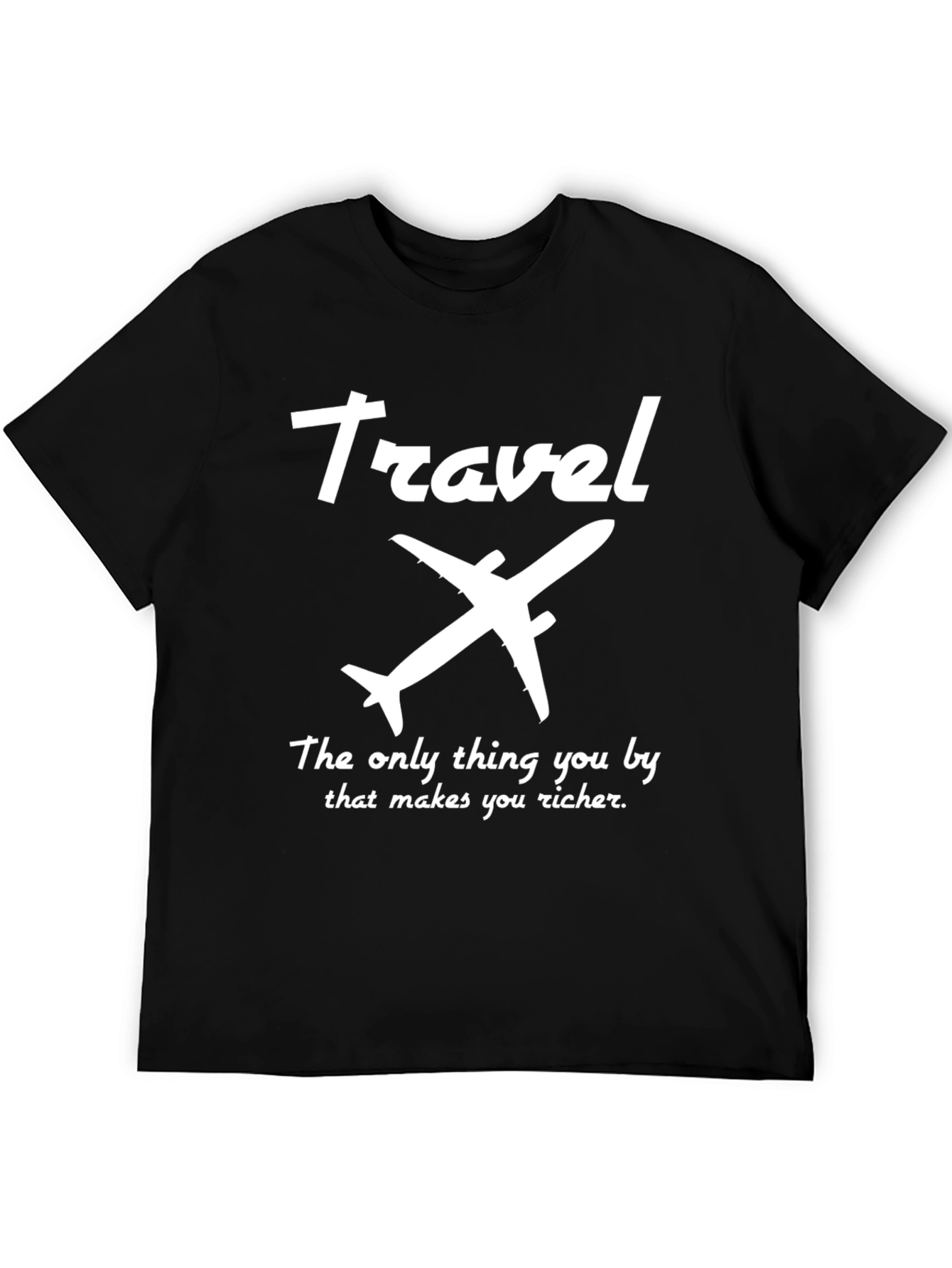 Travel Airplane Graphic T-Shirt - Makes You Richer Tee