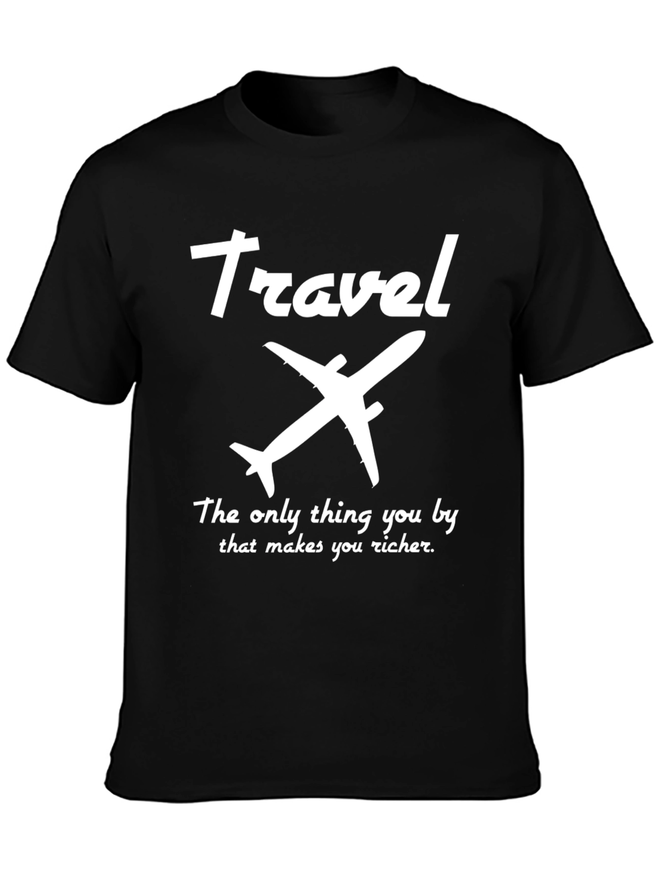 Travel Airplane Graphic T-Shirt - Makes You Richer Tee