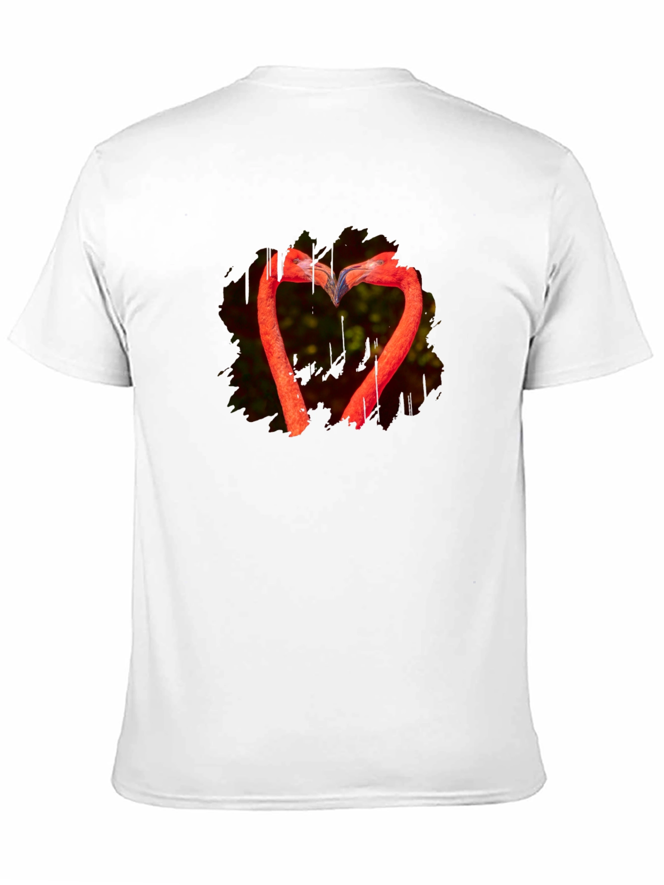 Flamingo Heart Black T-Shirt - Unique Design