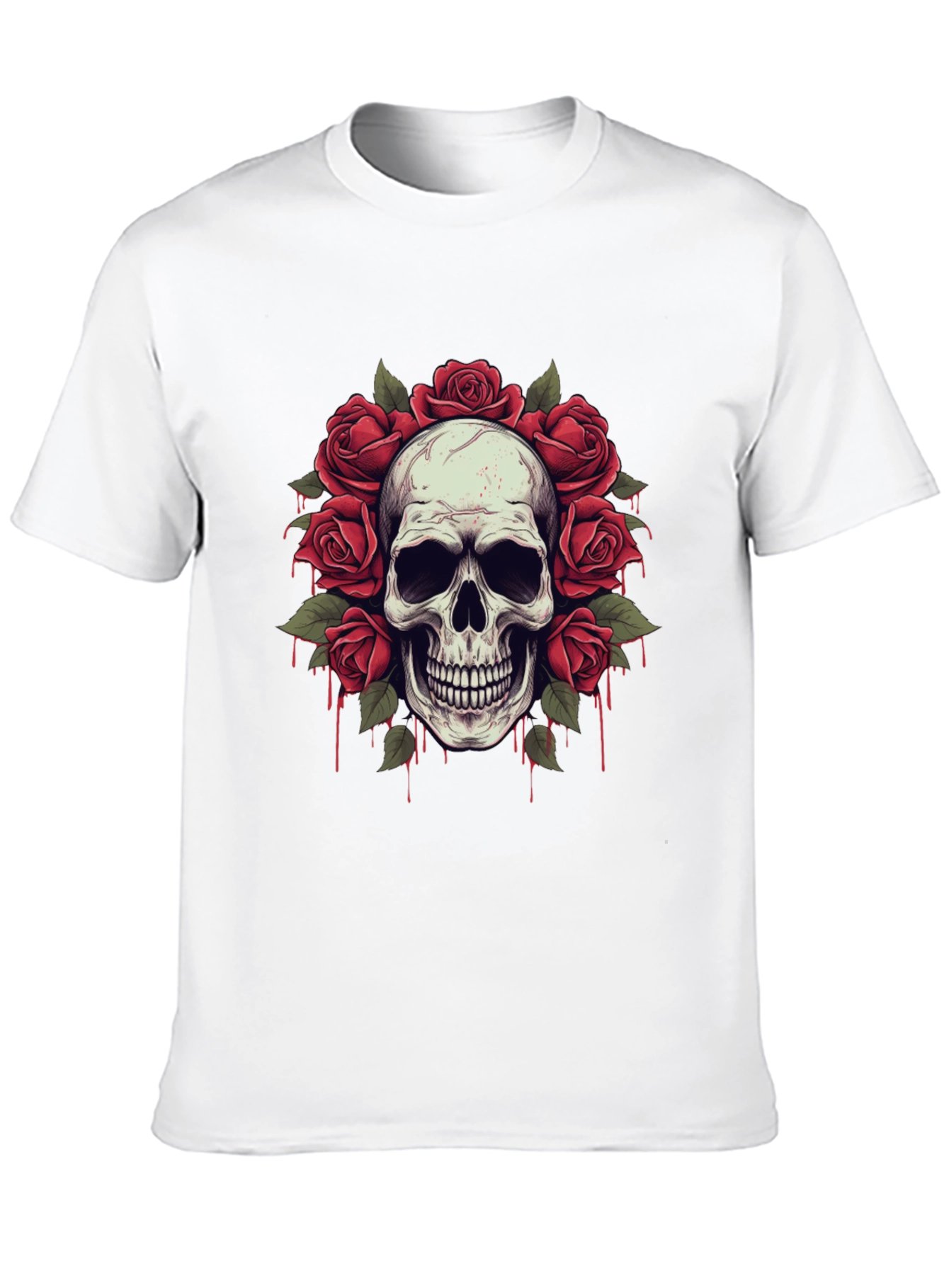 Skull & Roses Graphic Tee - Edgy Streetwear