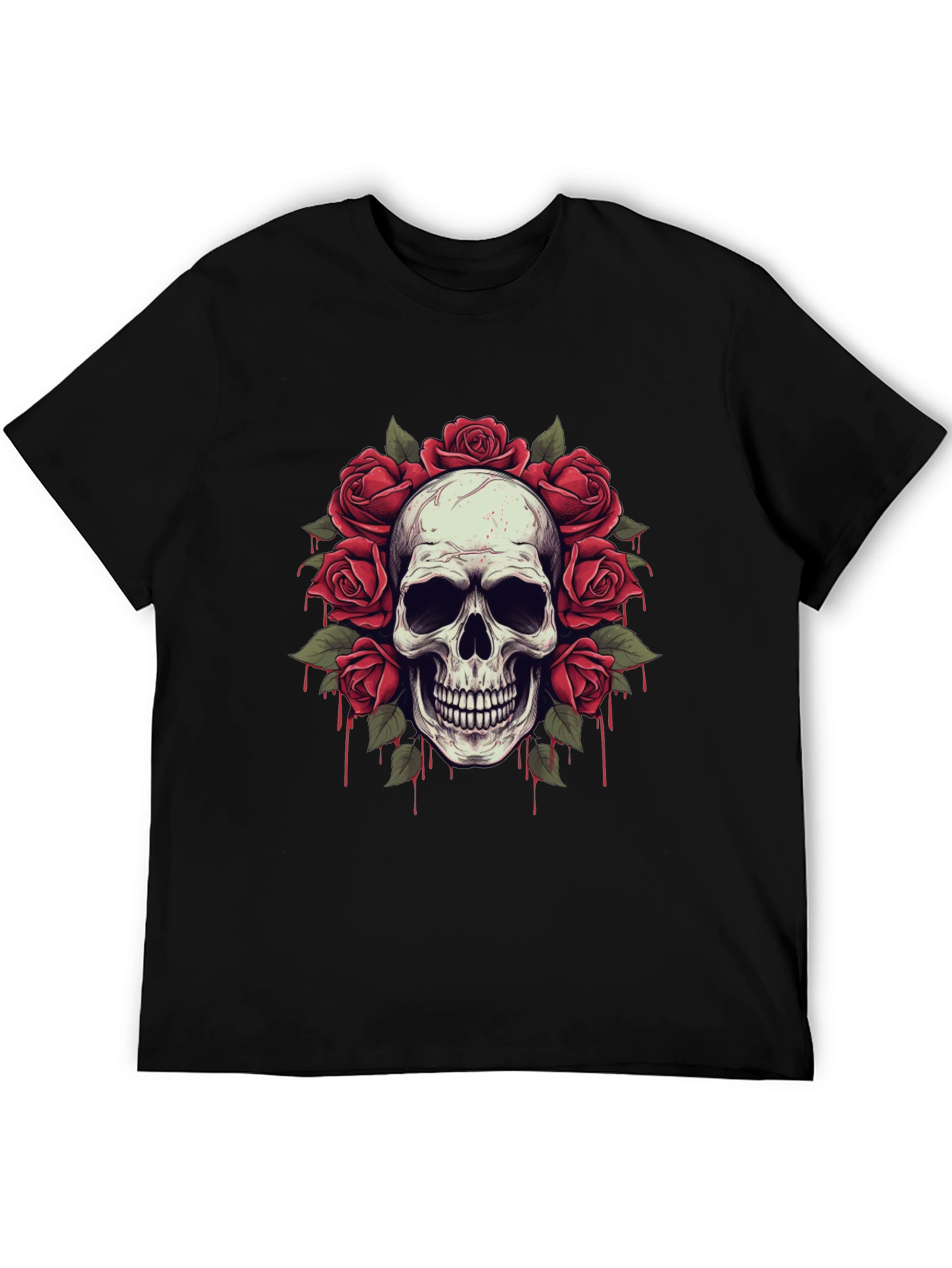 Skull & Roses Graphic Tee - Edgy Streetwear
