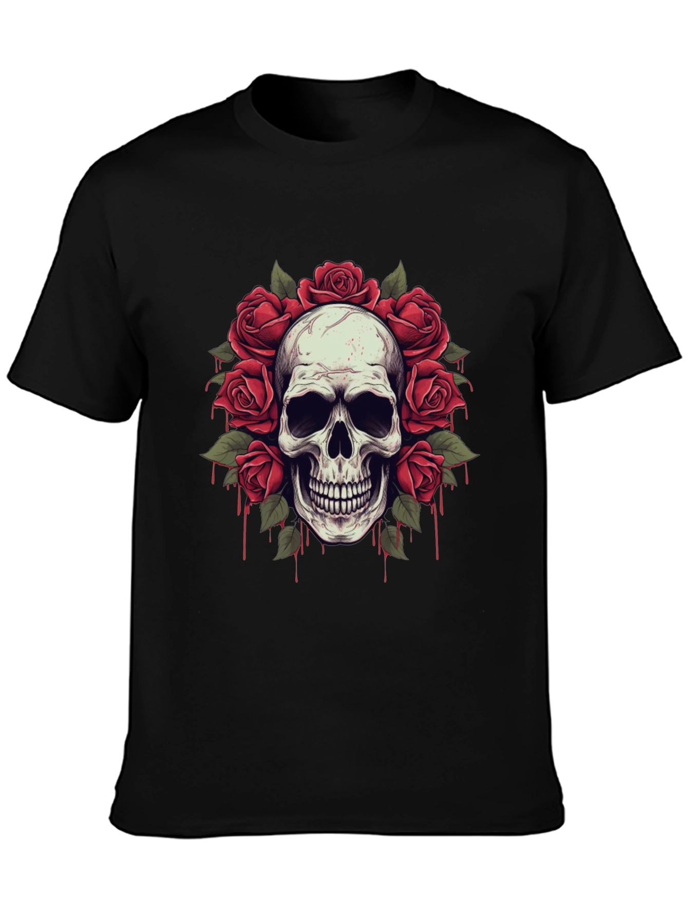Skull & Roses Graphic Tee - Edgy Streetwear