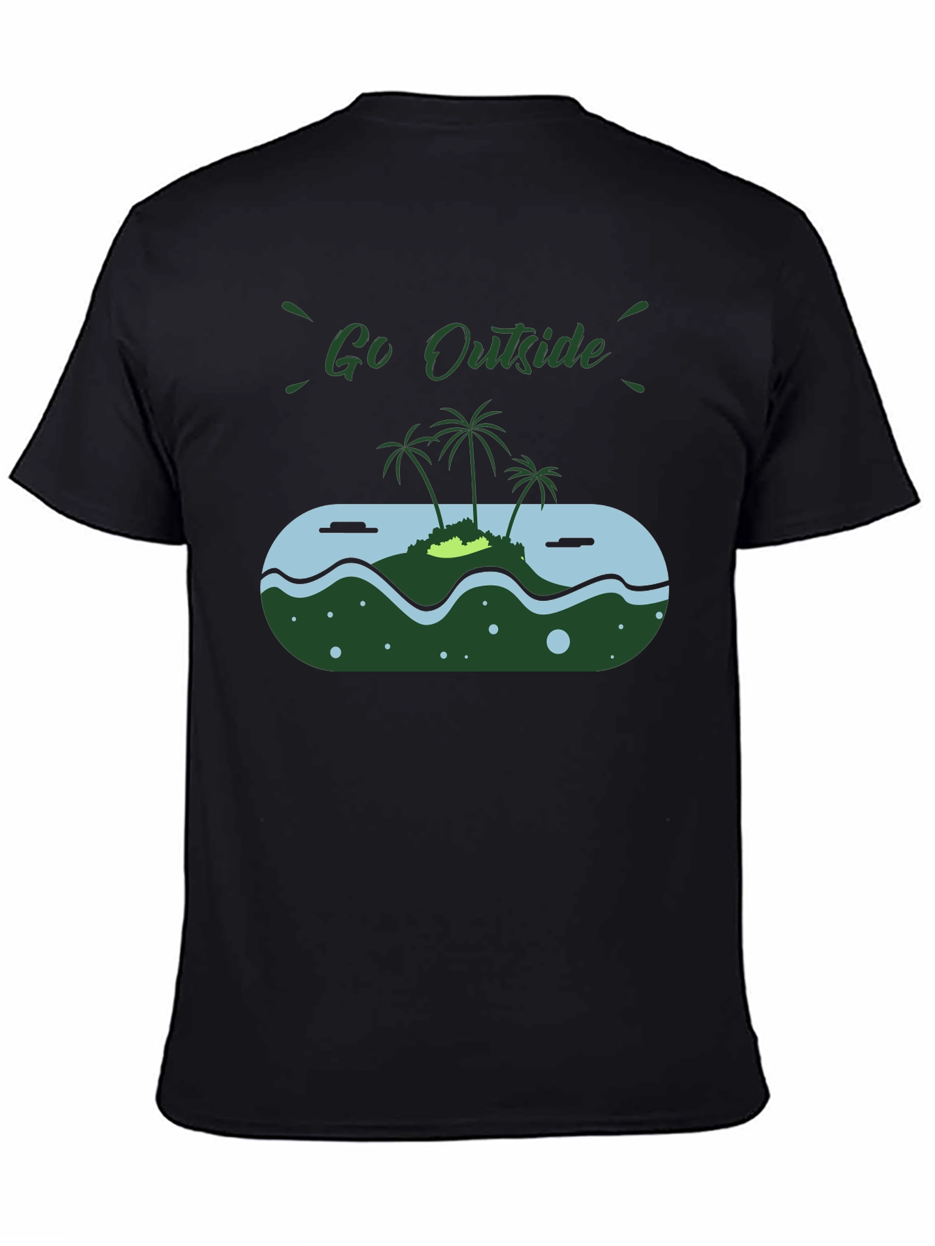 Go Outside Island Graphic Black T-Shirt