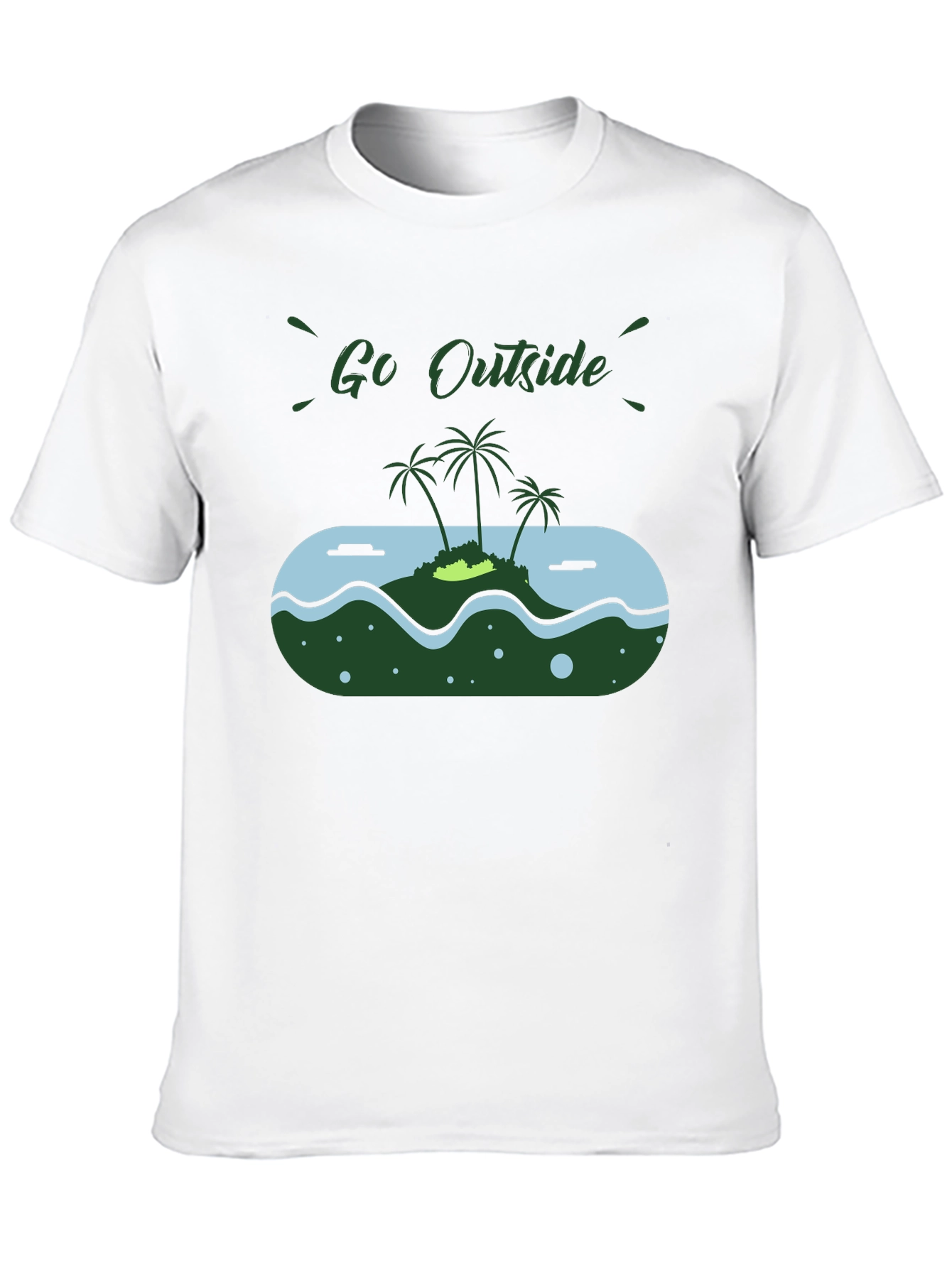 Go Outside Island Graphic Black T-Shirt