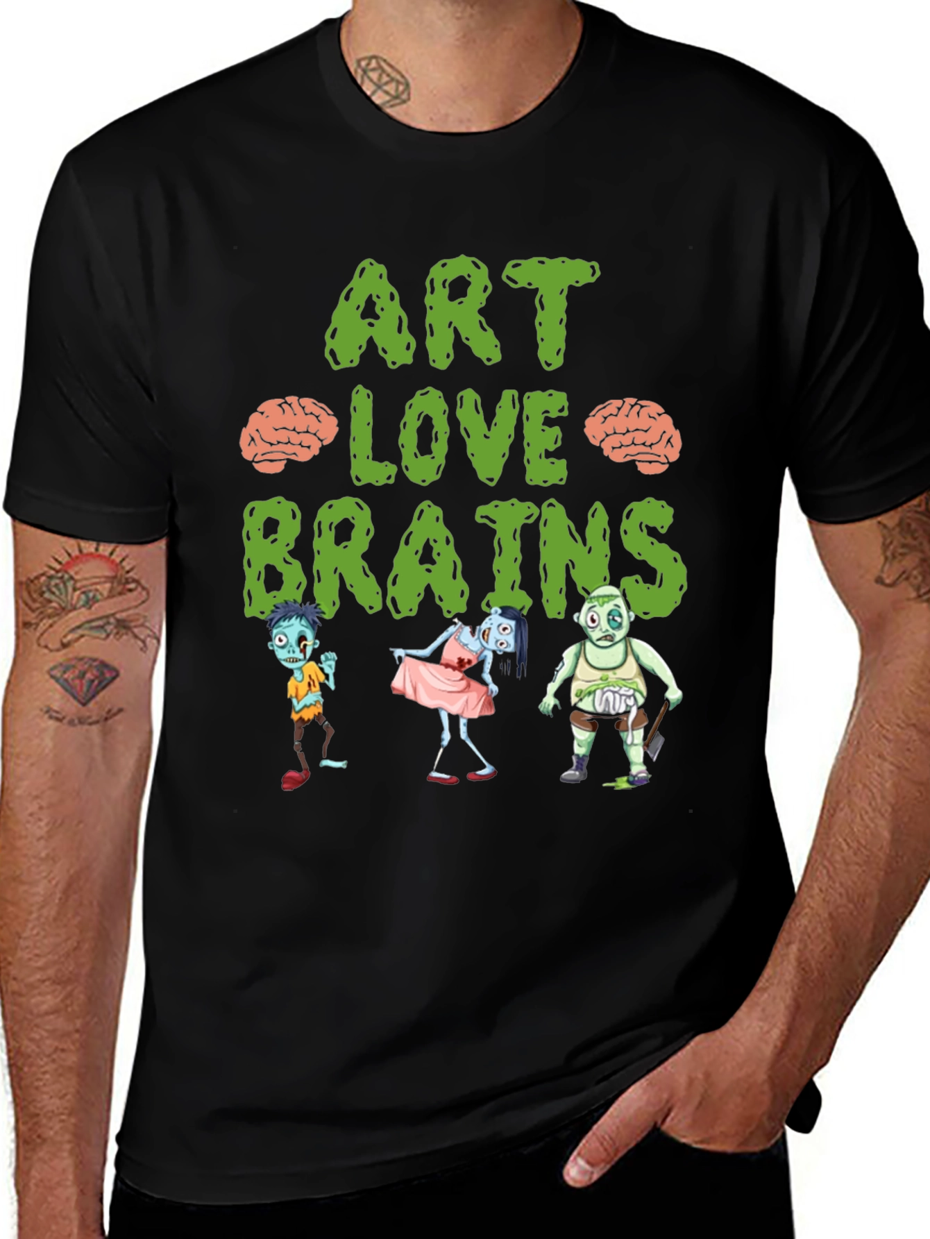 Art Love Brains Zombie T-Shirt