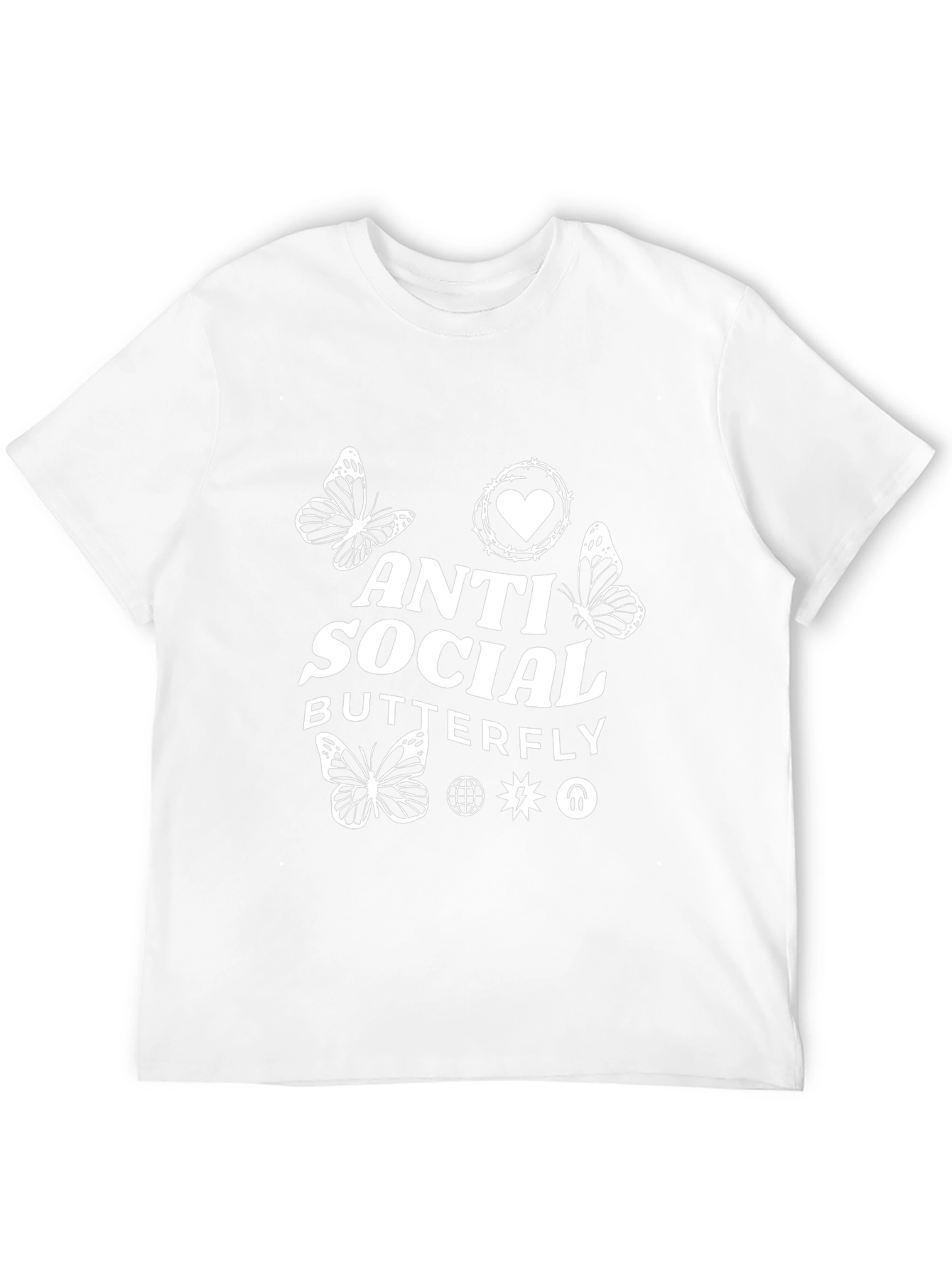 Anti Social Butterfly Graphic T-Shirt