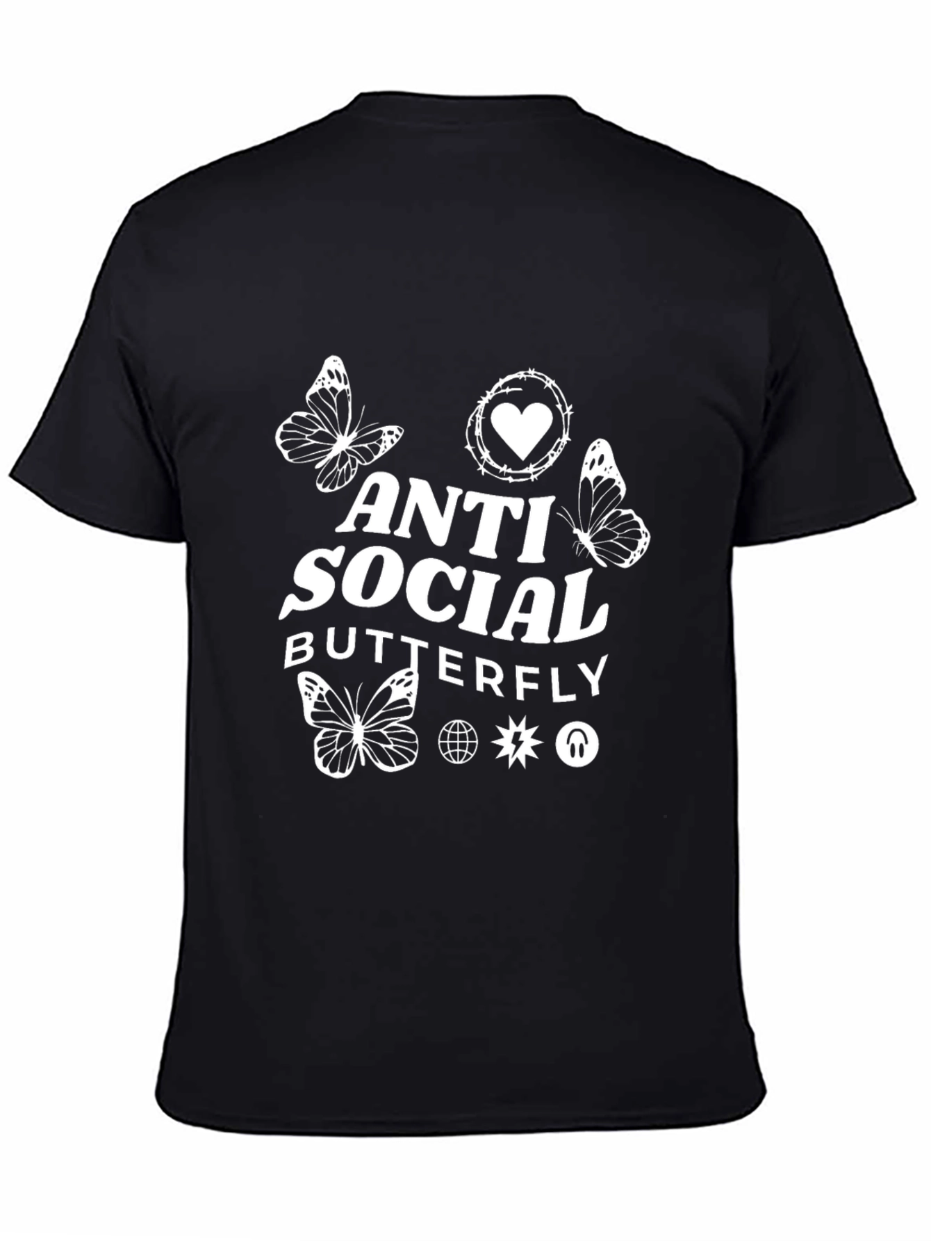 Anti Social Butterfly Graphic T-Shirt