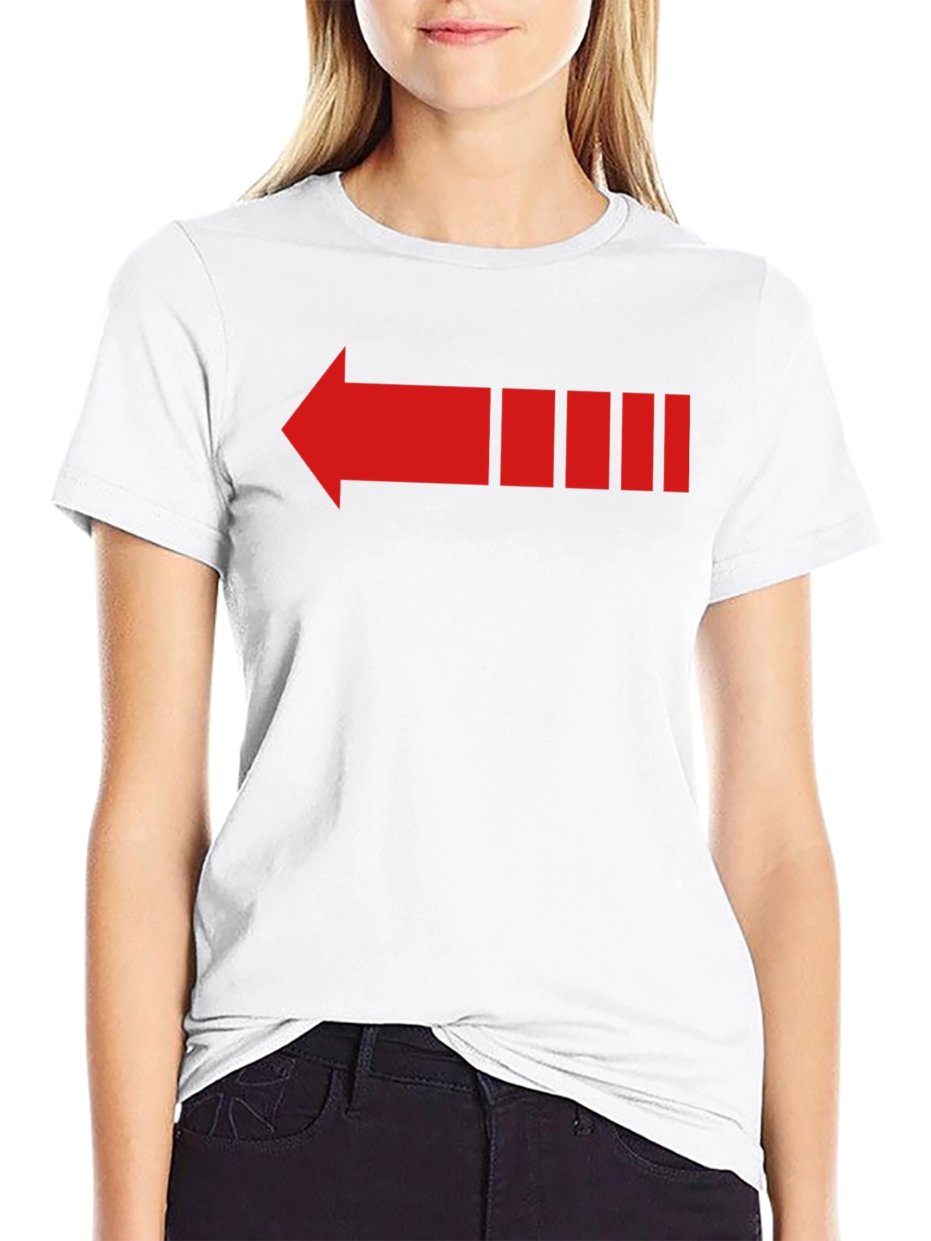 Retro Red Arrow Graphic Tee - Black