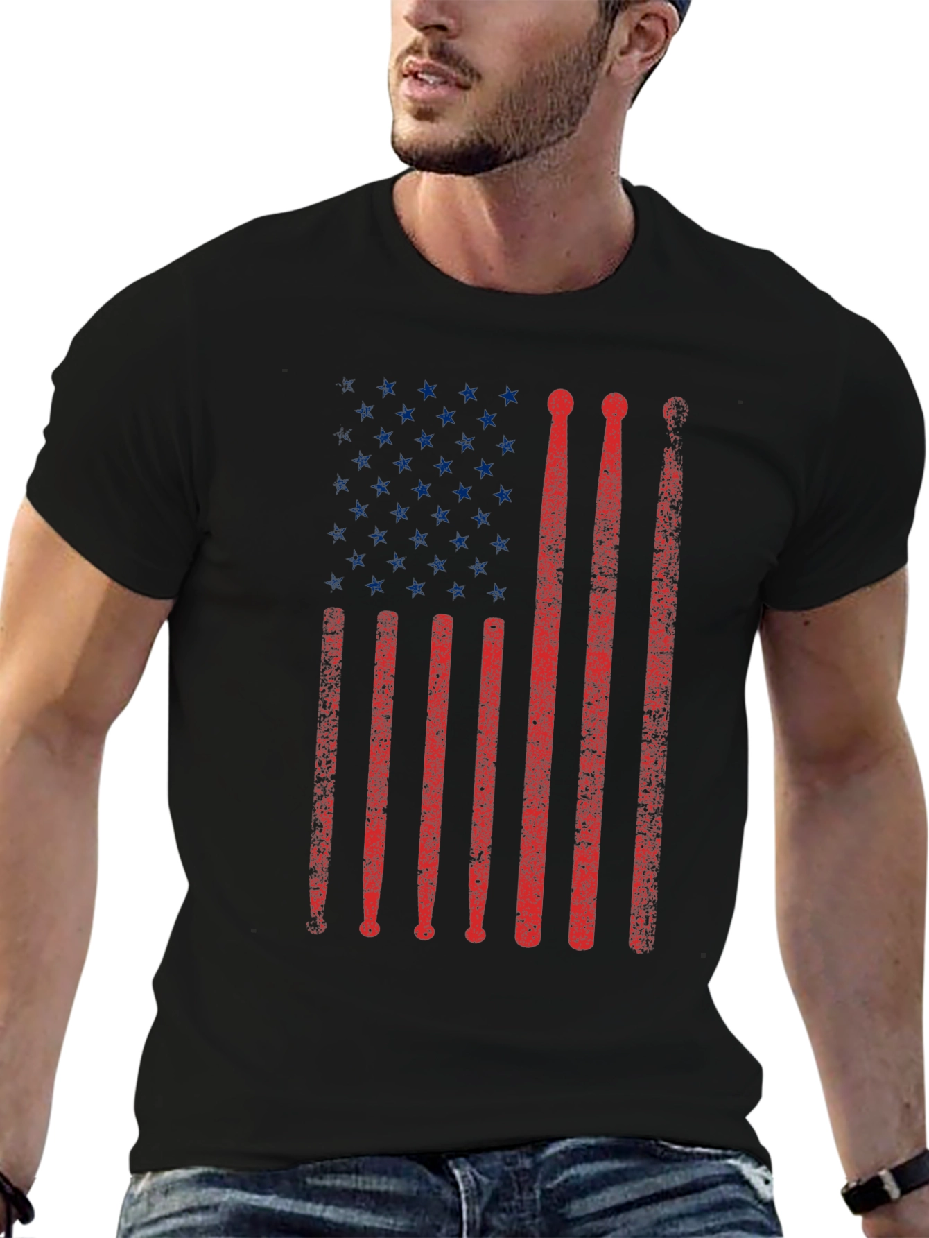 Drummer American Flag T-Shirt