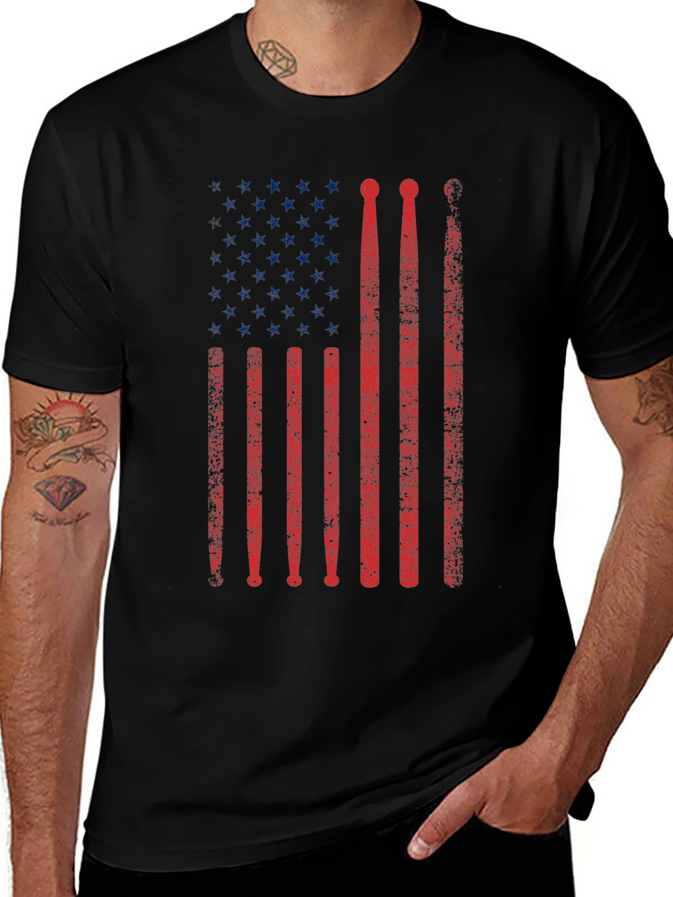 Drummer American Flag T-Shirt