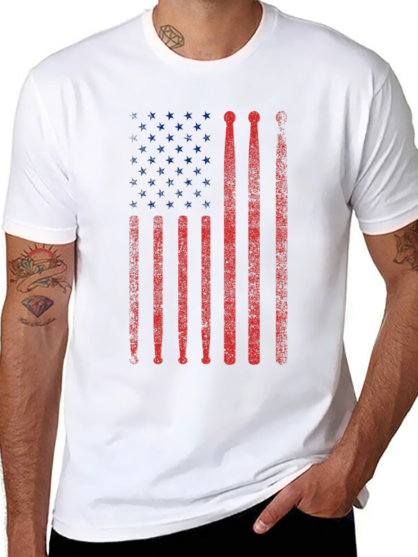 Drummer American Flag T-Shirt