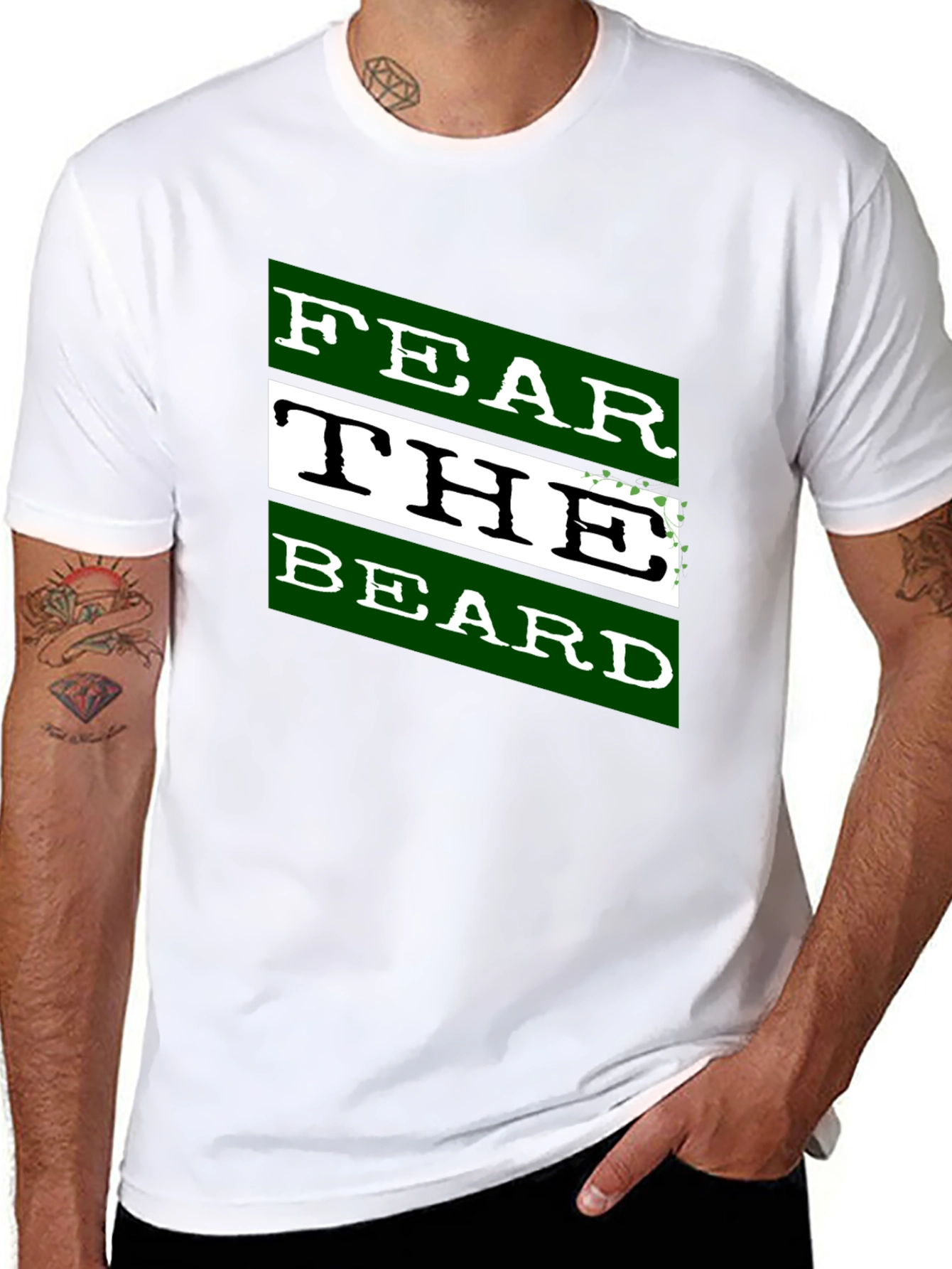 Fear the Beard Graphic Black T-Shirt