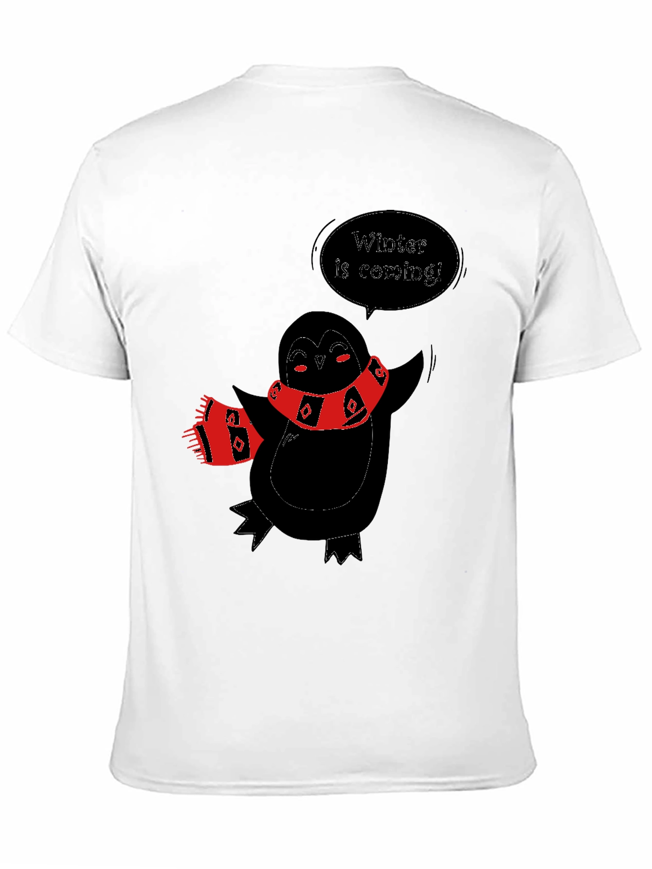Winter Penguin Graphic Tee - Black