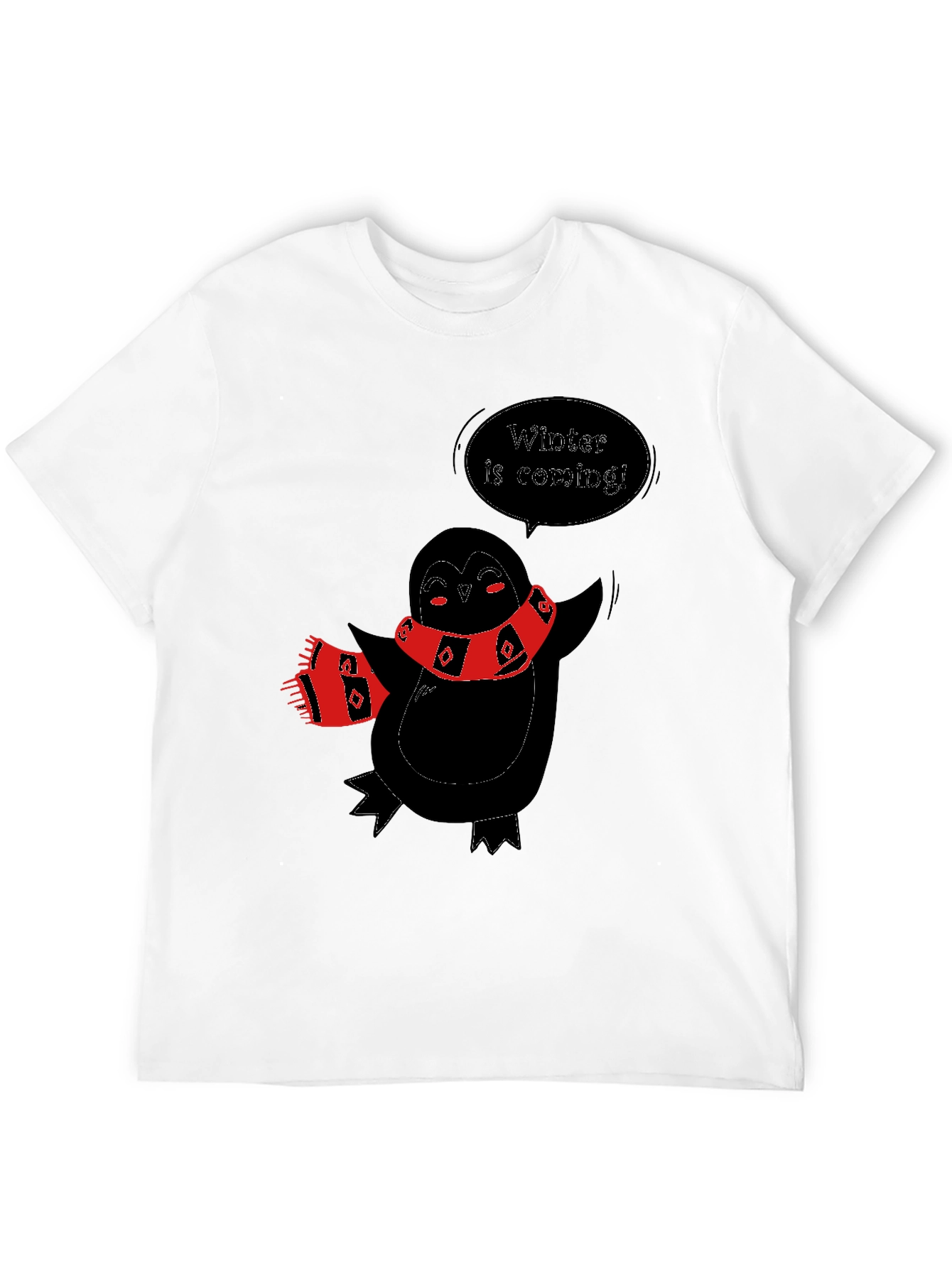 Winter Penguin Graphic Tee - Black