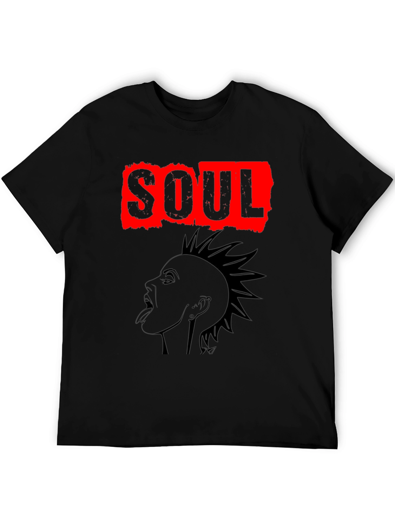 Soul Punk Graphic T-Shirt - Black Crew Neck Tee