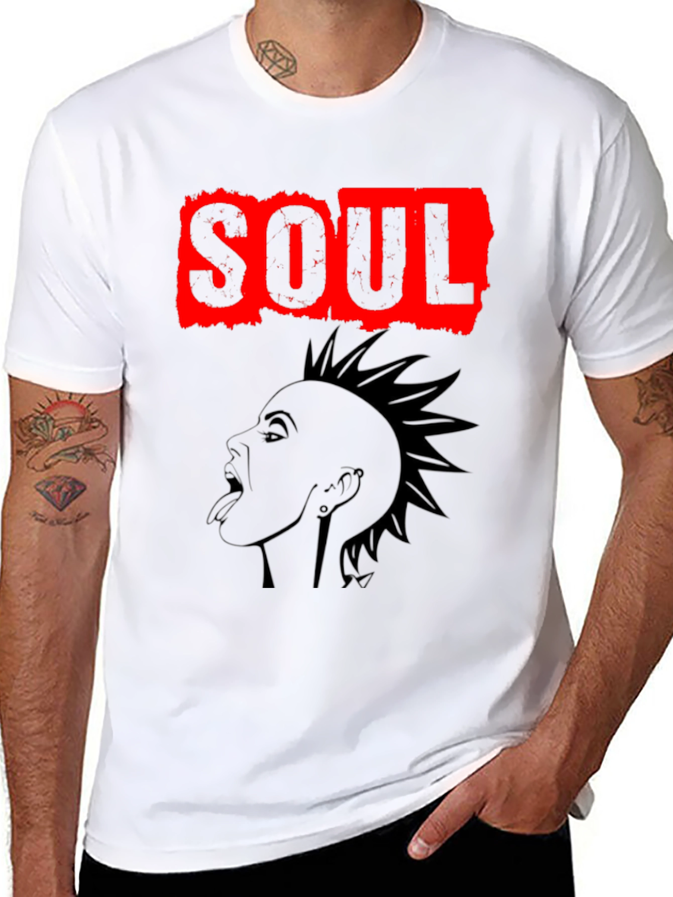 Soul Punk Graphic T-Shirt - Black Crew Neck Tee