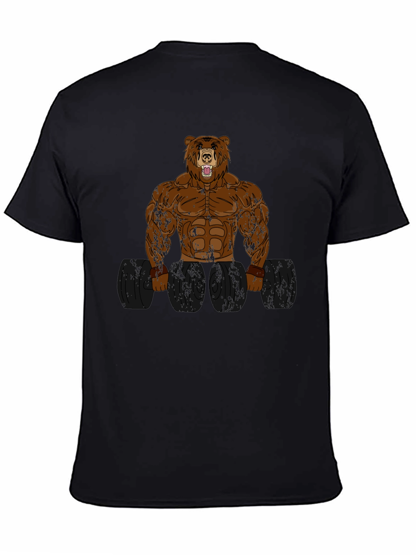 Bear Gym Workout Graphic Tee - Black