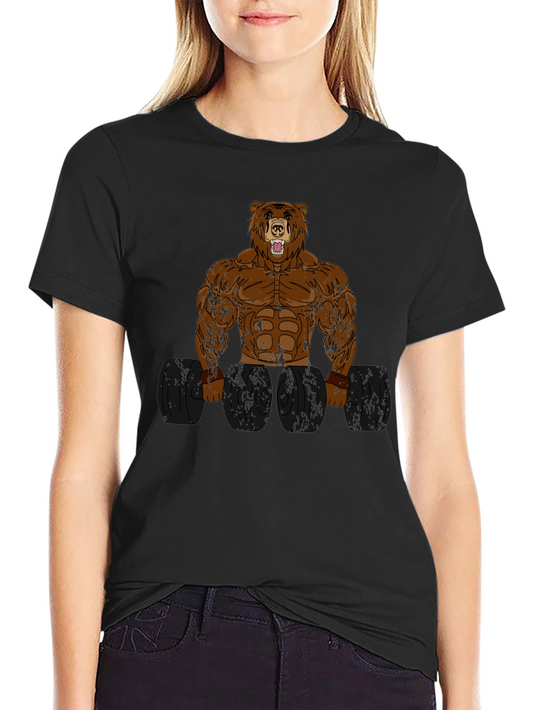 Bear Gym Workout Graphic Tee - Black