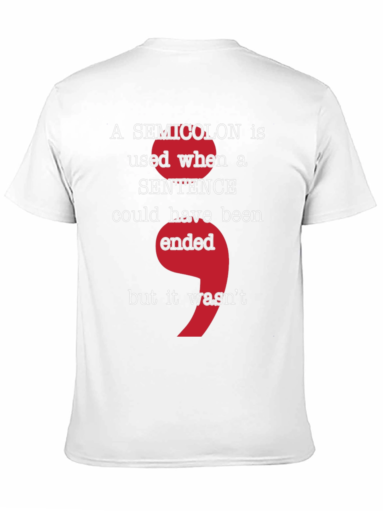 Semicolon Statement Tee - Grammar Matters T-Shirt