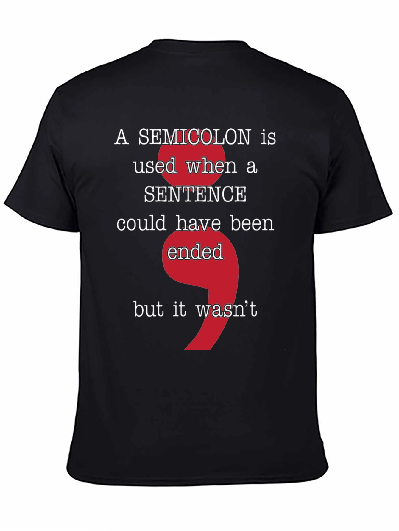 Semicolon Statement Tee - Grammar Matters T-Shirt