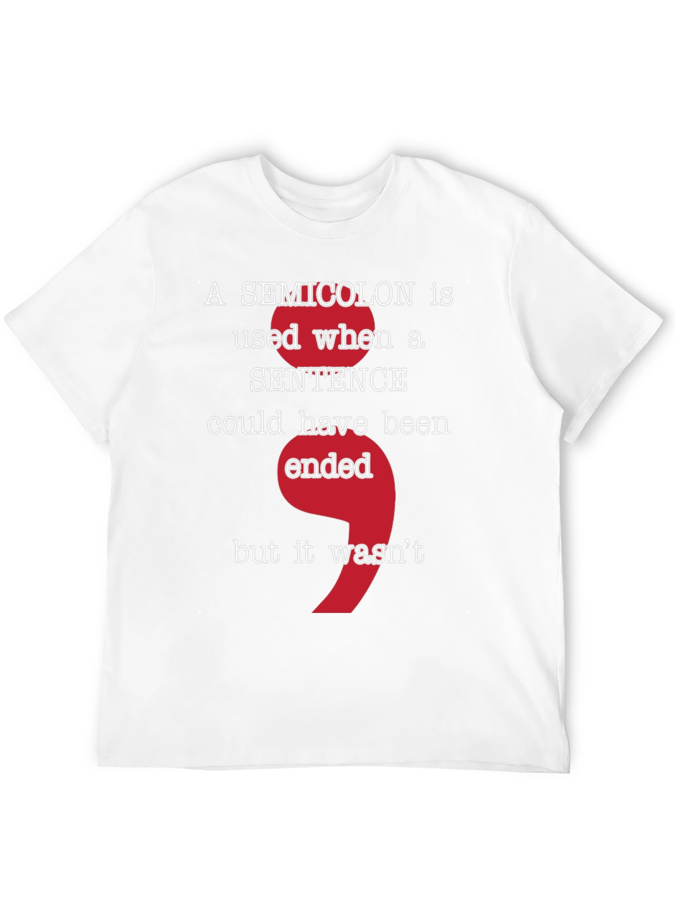 Semicolon Statement Tee - Grammar Matters T-Shirt