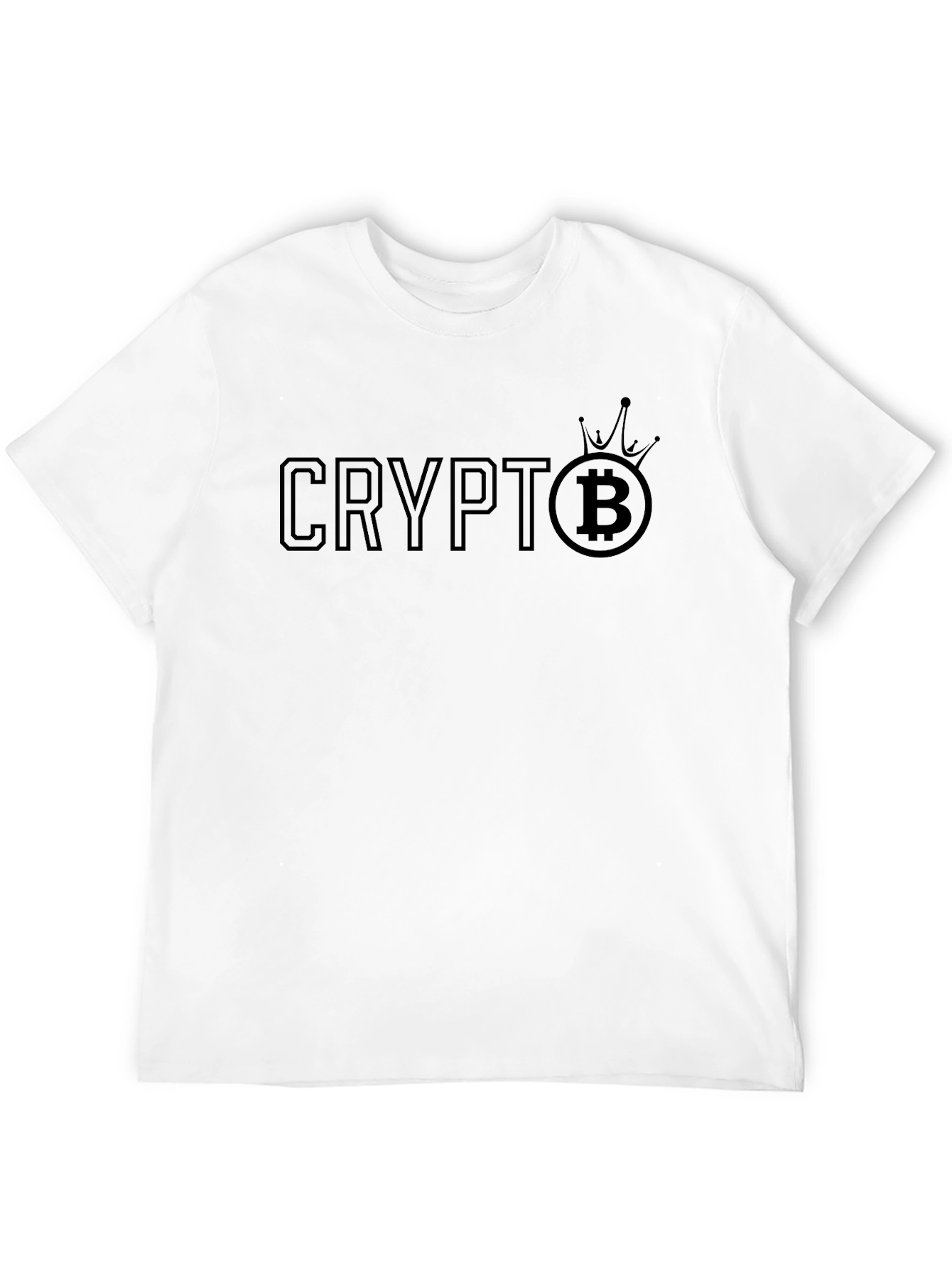 Crypto Bitcoin Crown Graphic Black T-Shirt