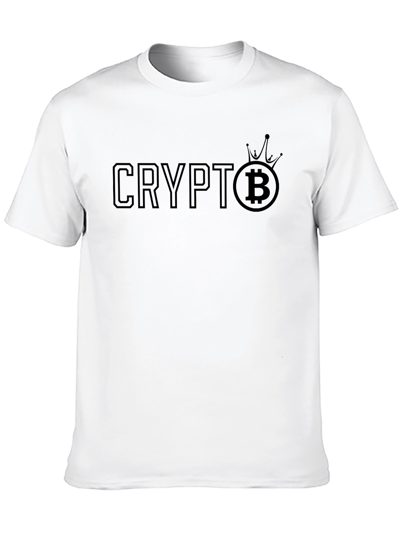 Crypto Bitcoin Crown Graphic Black T-Shirt