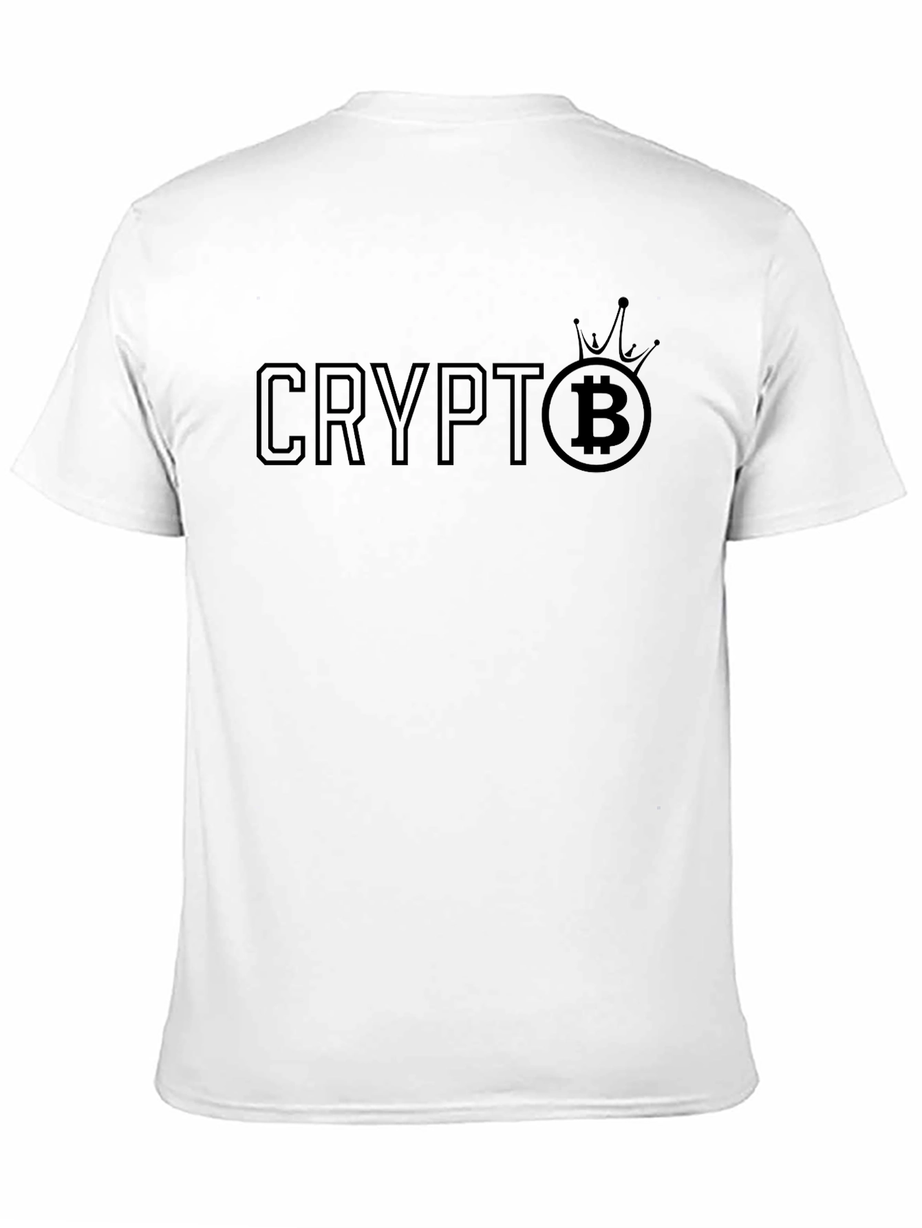 Crypto Bitcoin Crown Graphic Black T-Shirt