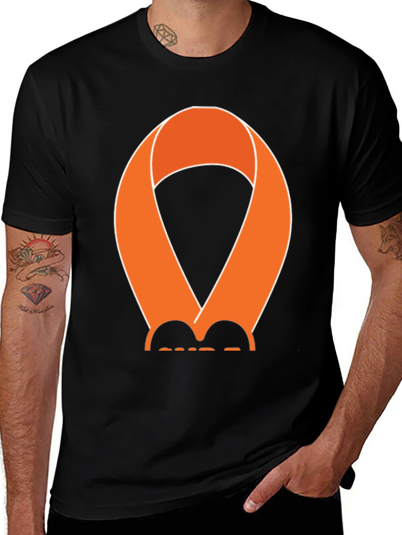 Orange Awareness Ribbon Graphic T-Shirt