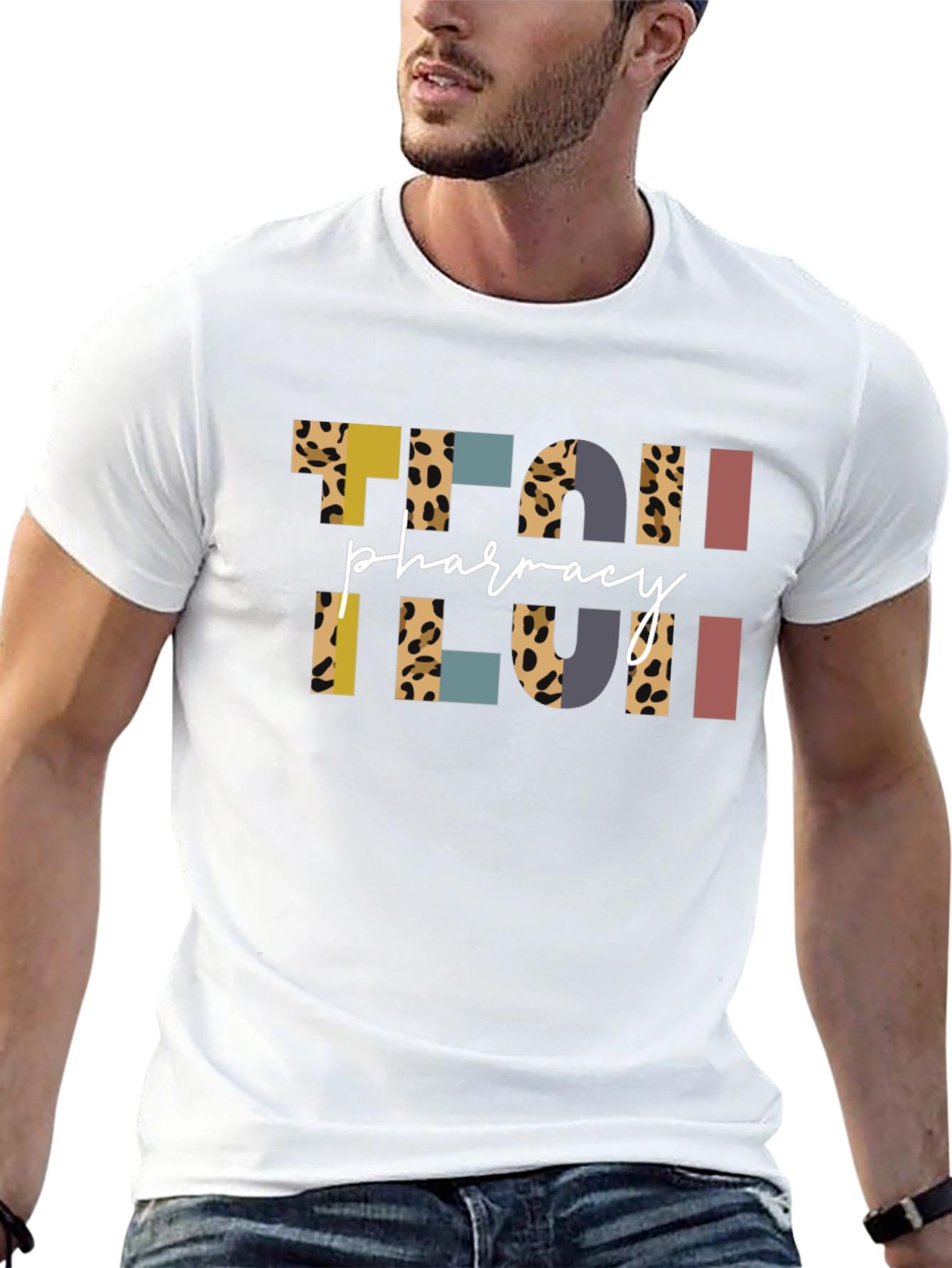Pharmacy Tech Leopard Print Black T-Shirt