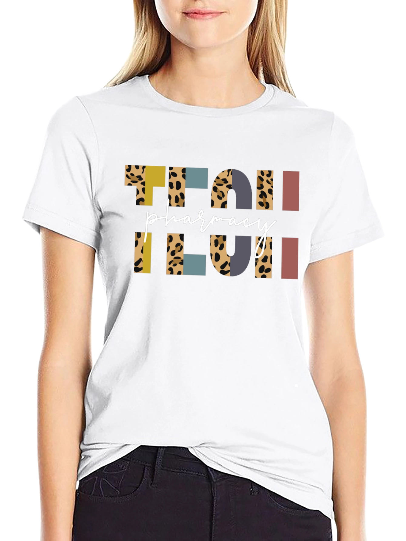 Pharmacy Tech Leopard Print Black T-Shirt