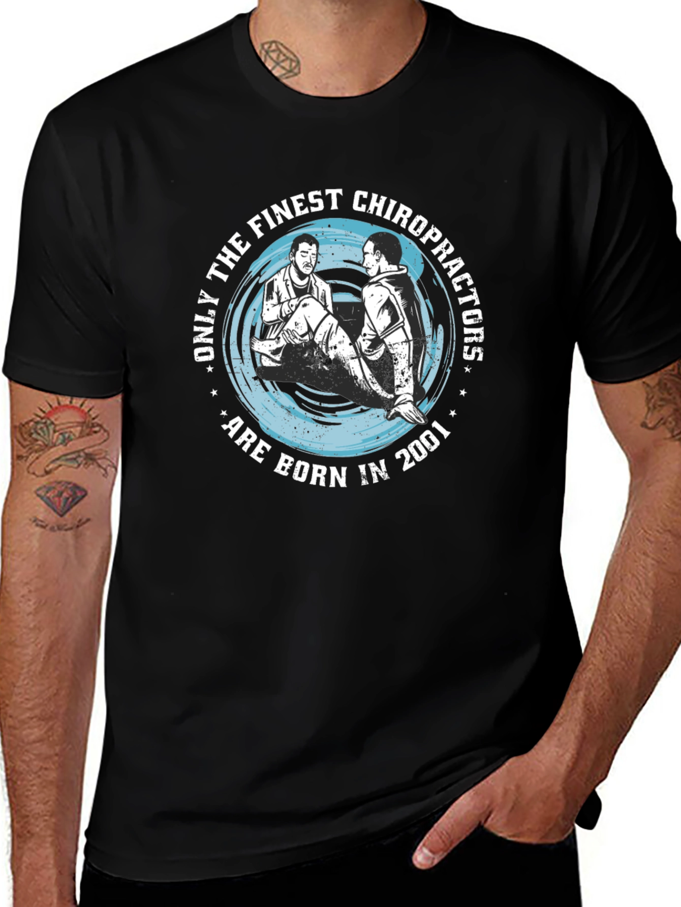 Chiropractor Born in 2001 Black T-Shirt