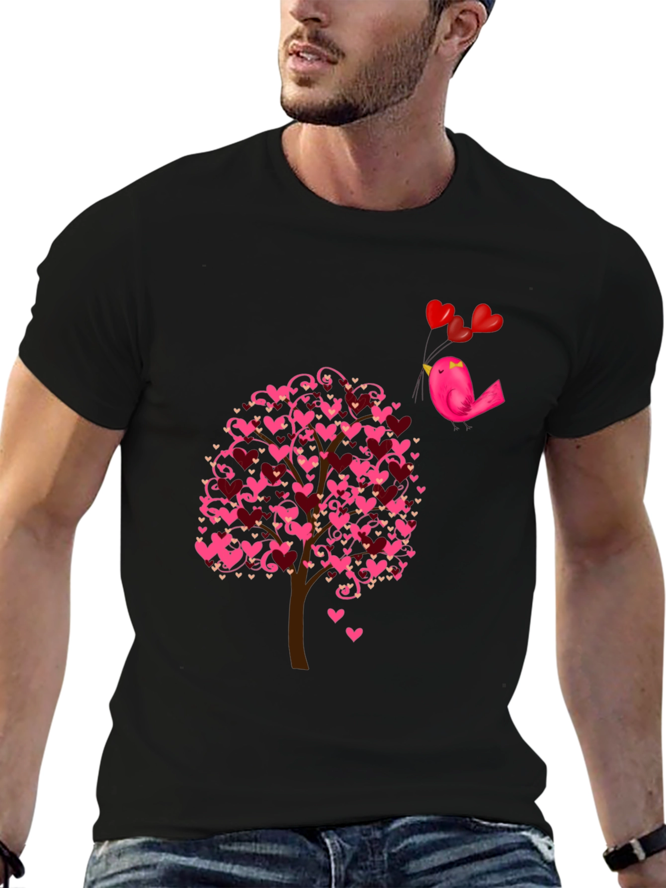 Love Tree Bird T-Shirt - Romantic Design