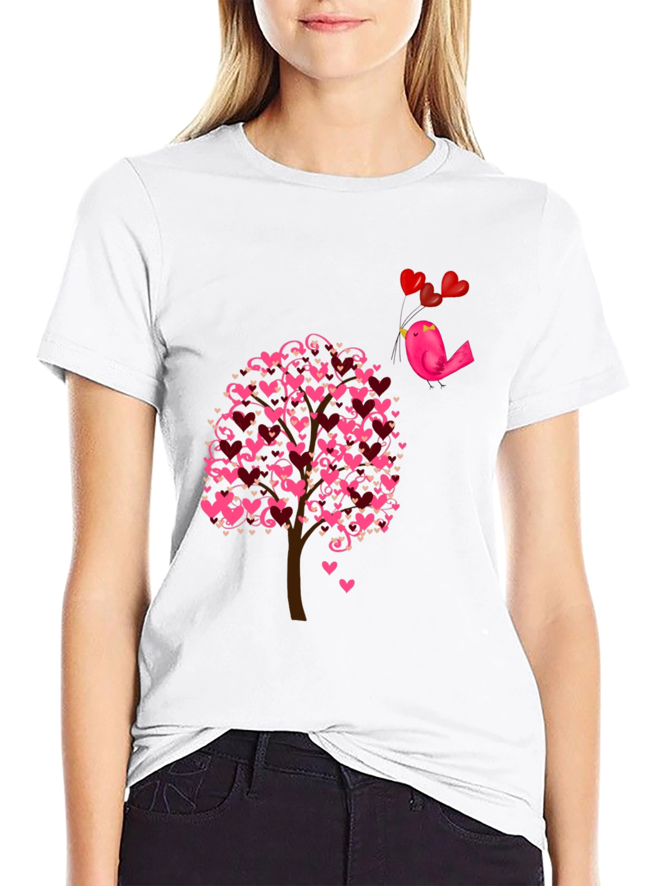 Love Tree Bird T-Shirt - Romantic Design