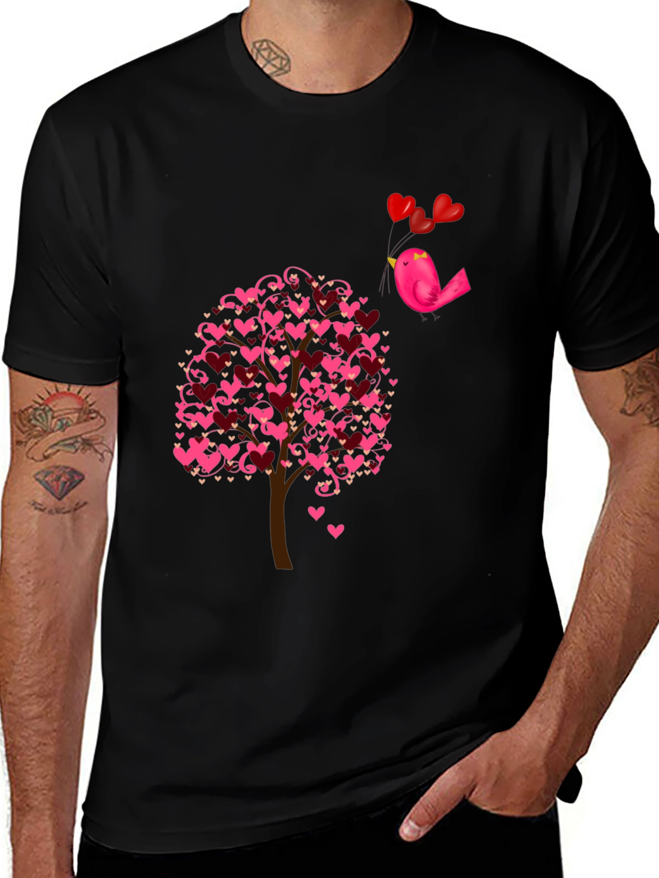 Love Tree Bird T-Shirt - Romantic Design