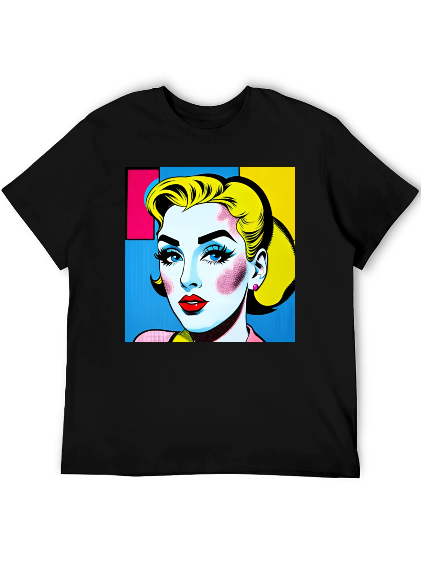 Pop Art Woman Graphic Black T-Shirt