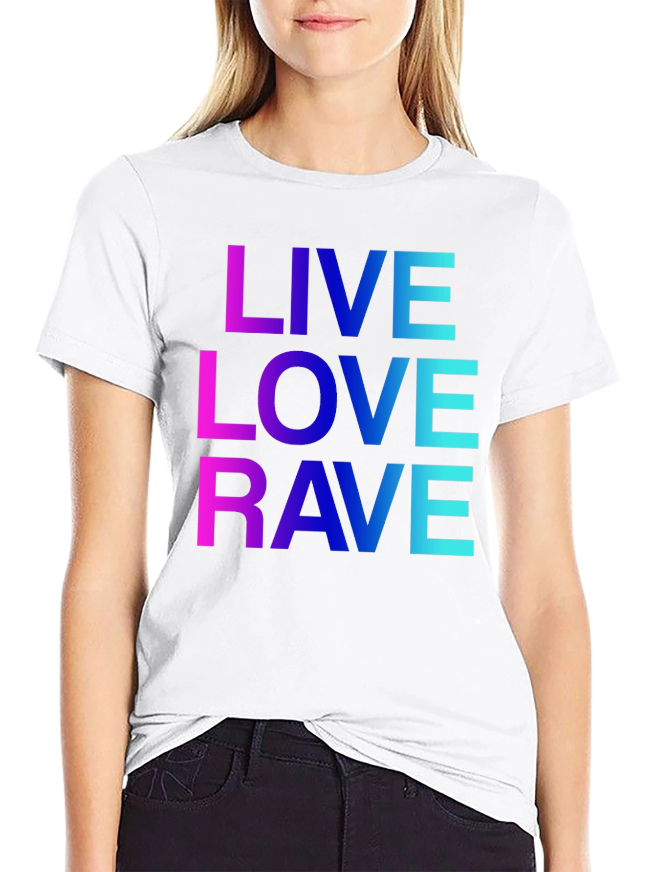 Live Love Rave Gradient Graphic Tee - Black