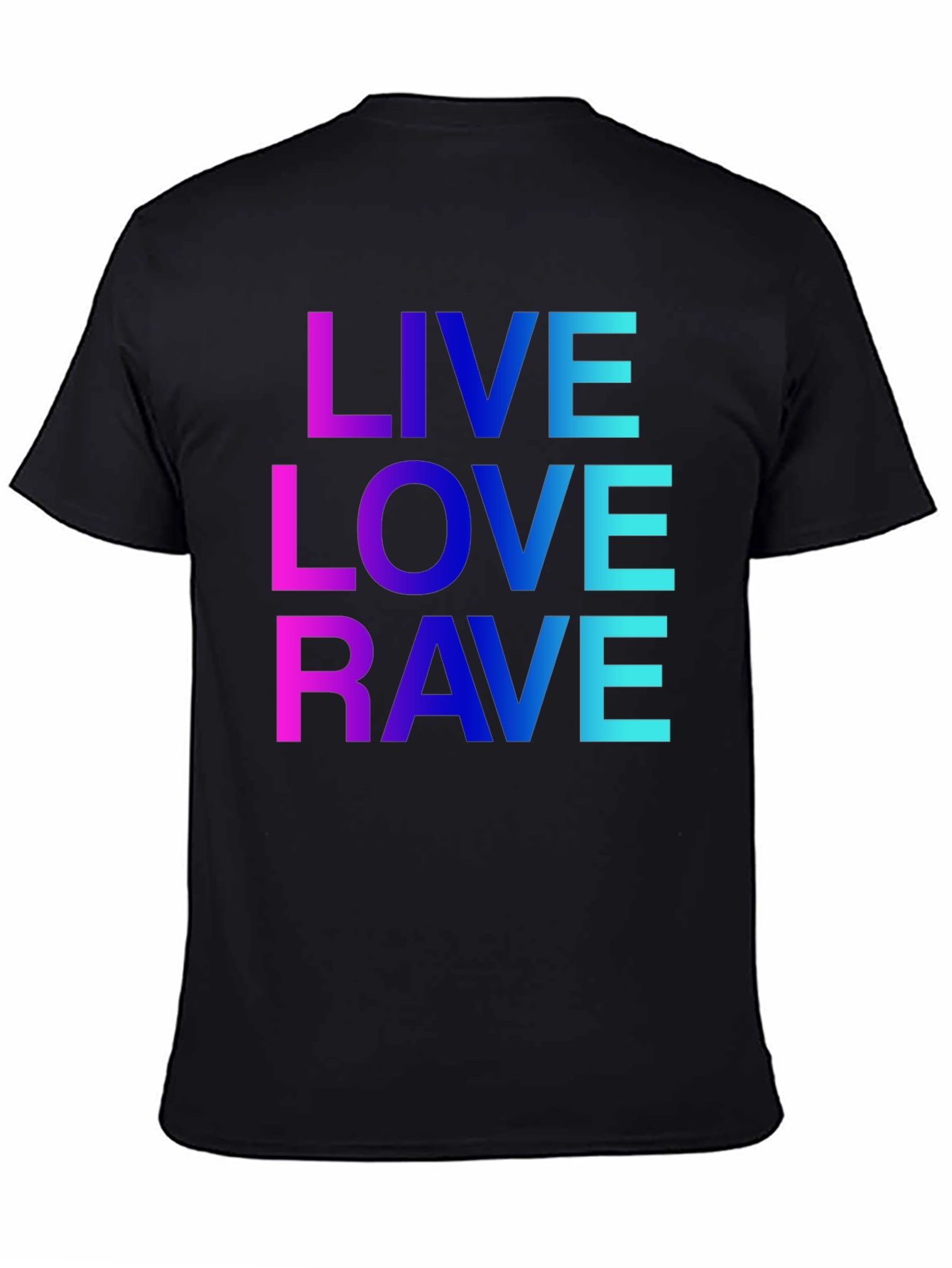 Live Love Rave Gradient Graphic Tee - Black