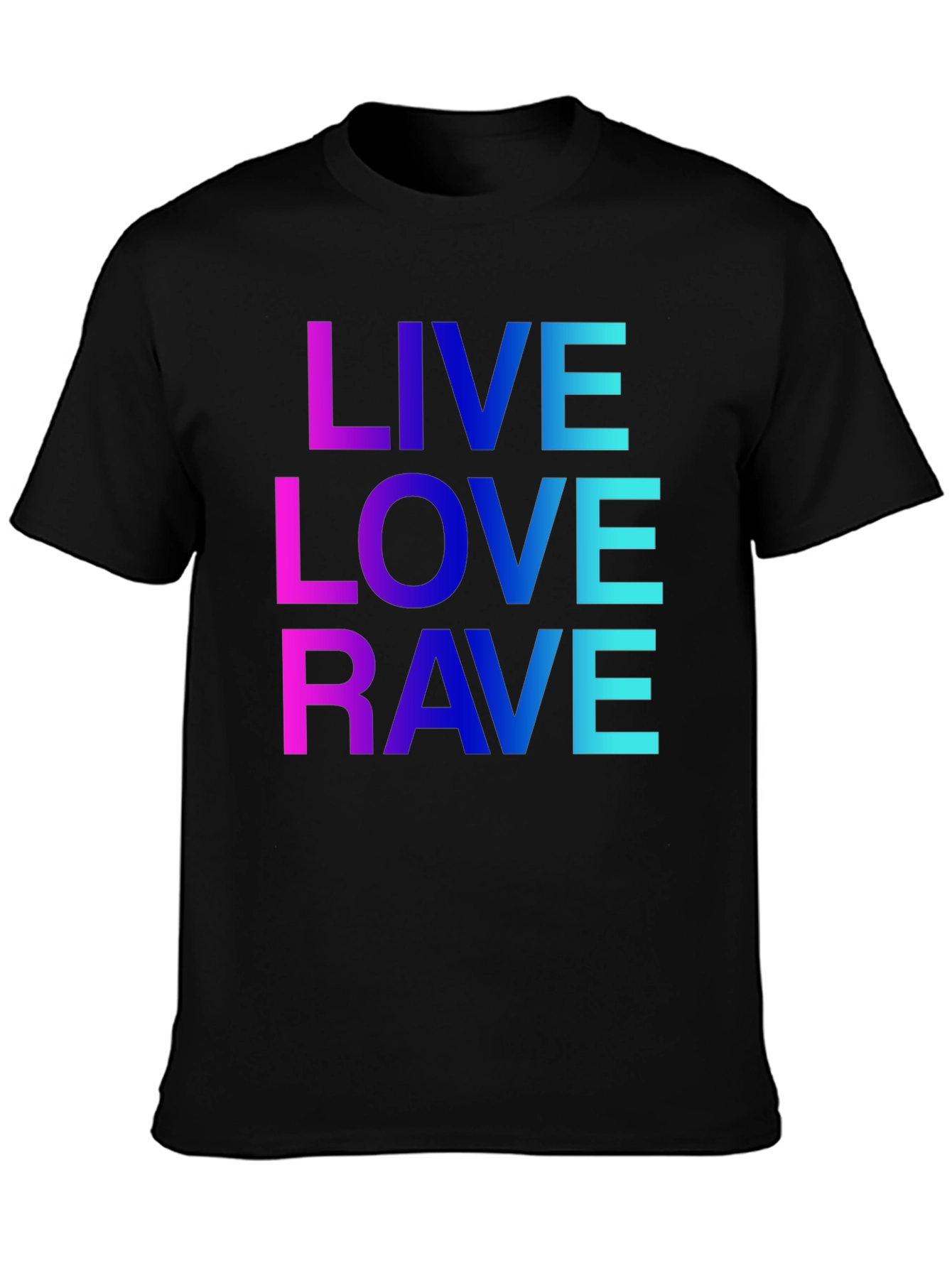Live Love Rave Gradient Graphic Tee - Black