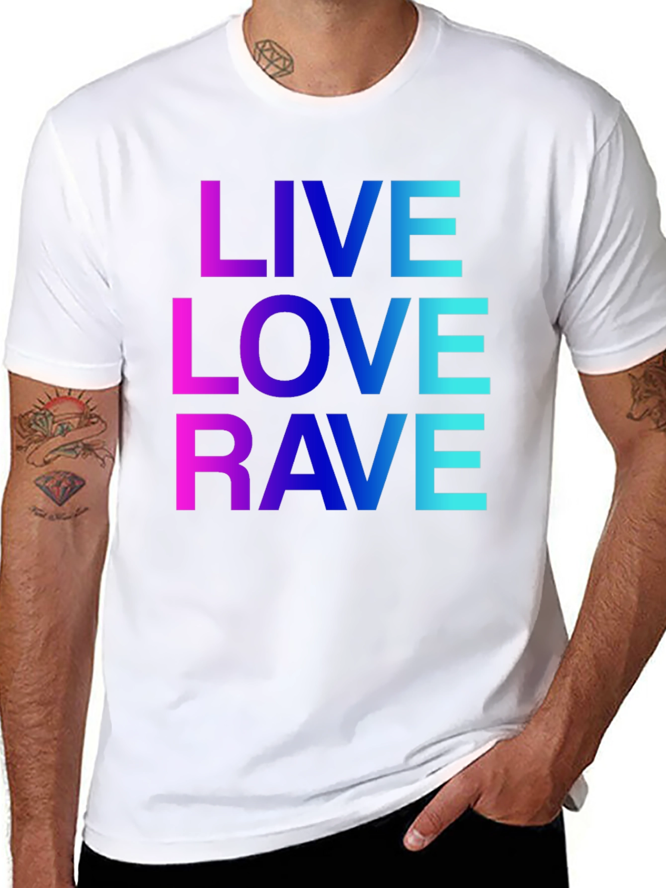 Live Love Rave Gradient Graphic Tee - Black