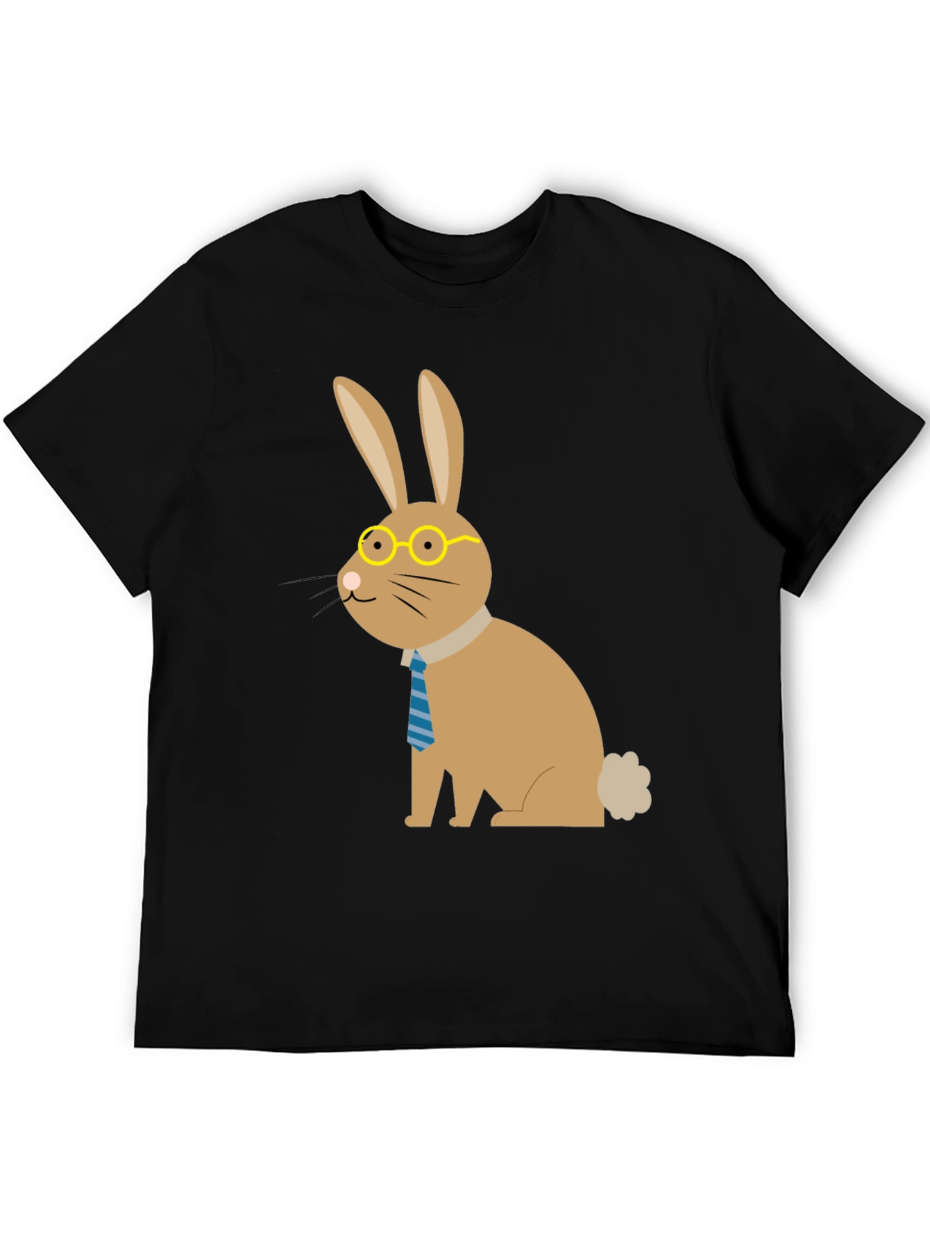 Dapper Bunny T-Shirt: Cartoon Rabbit with Glasses & Tie