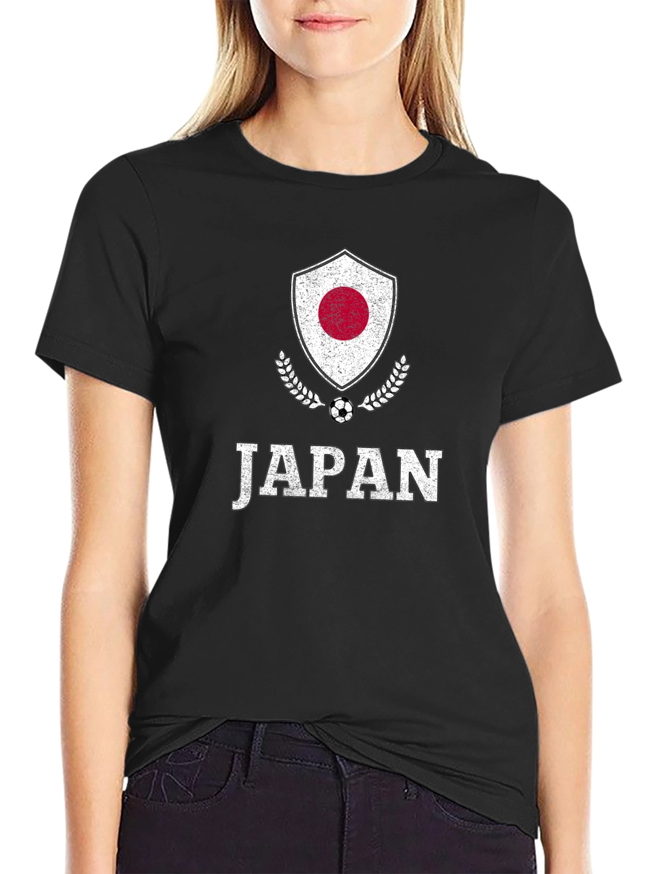 Japan Soccer Graphic T-Shirt - Black Cotton Tee