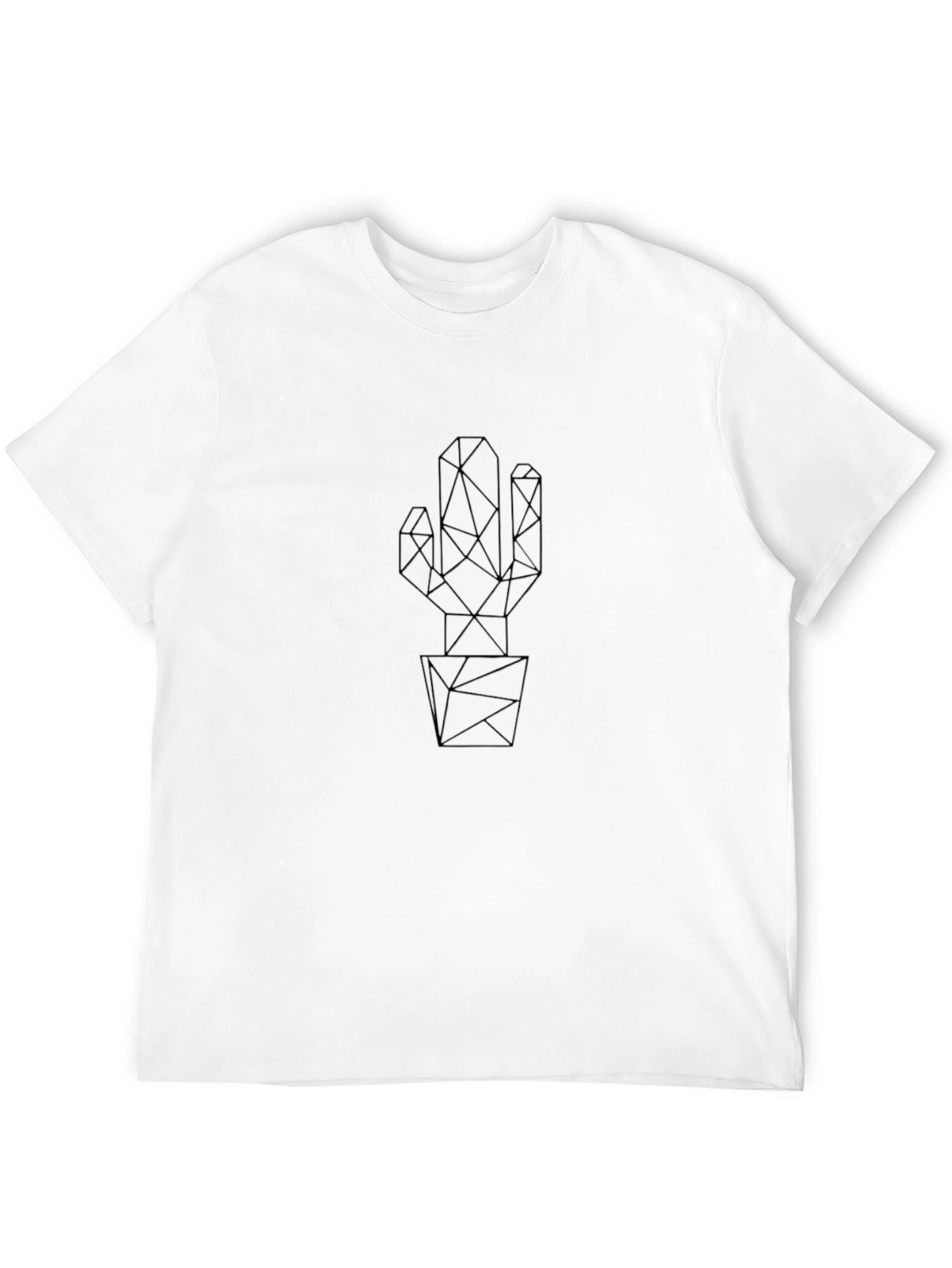 Geometric Cactus Black T-Shirt