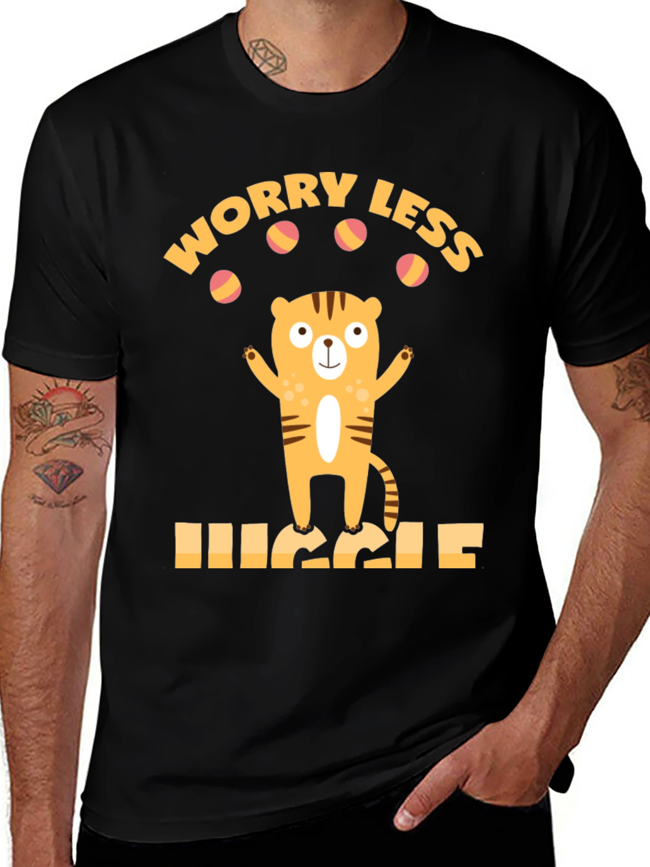 Worry Less Juggle Tiger Graphic Tee