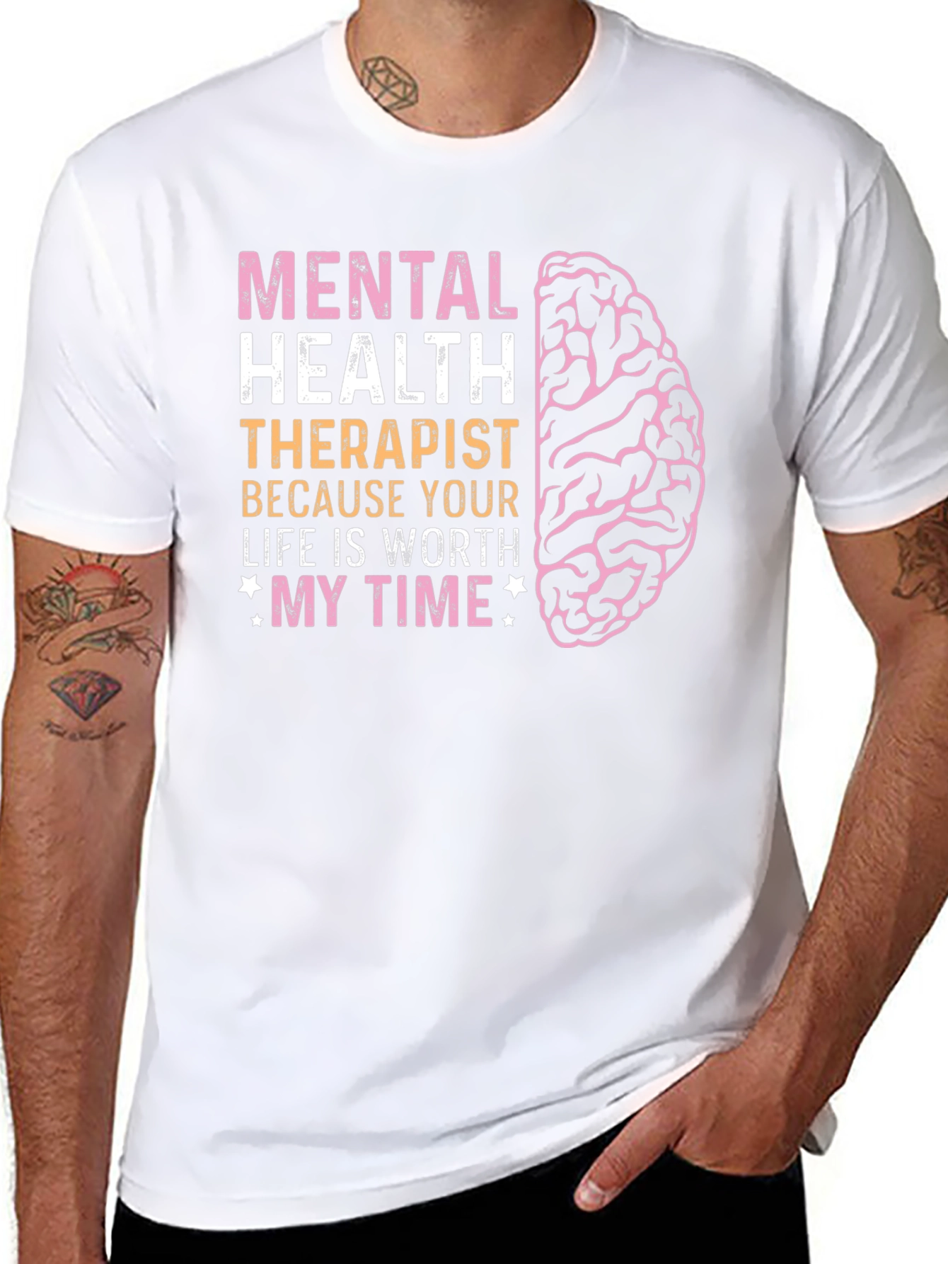 Mental Health Therapist T-Shirt - Brain Graphic Tee