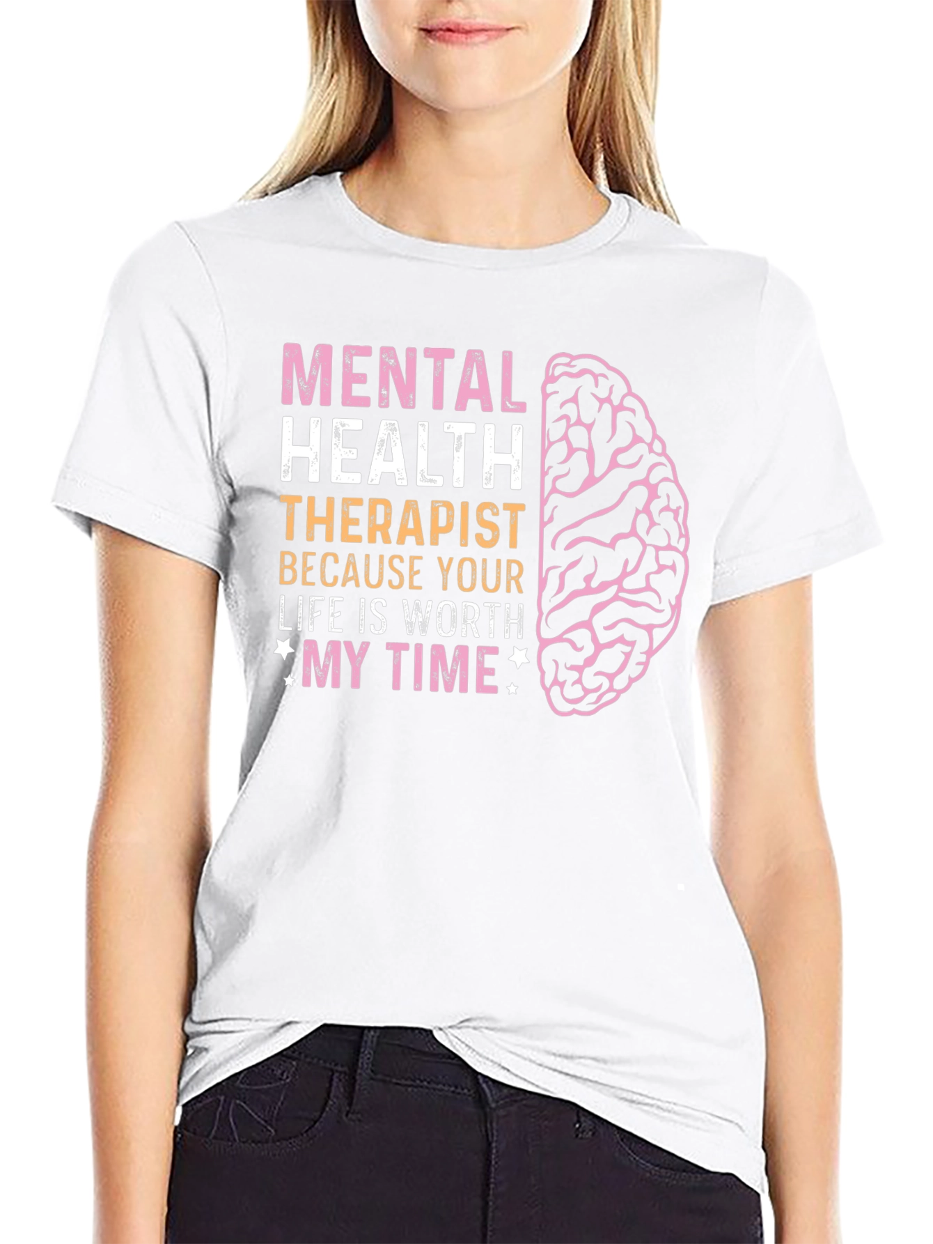 Mental Health Therapist T-Shirt - Brain Graphic Tee