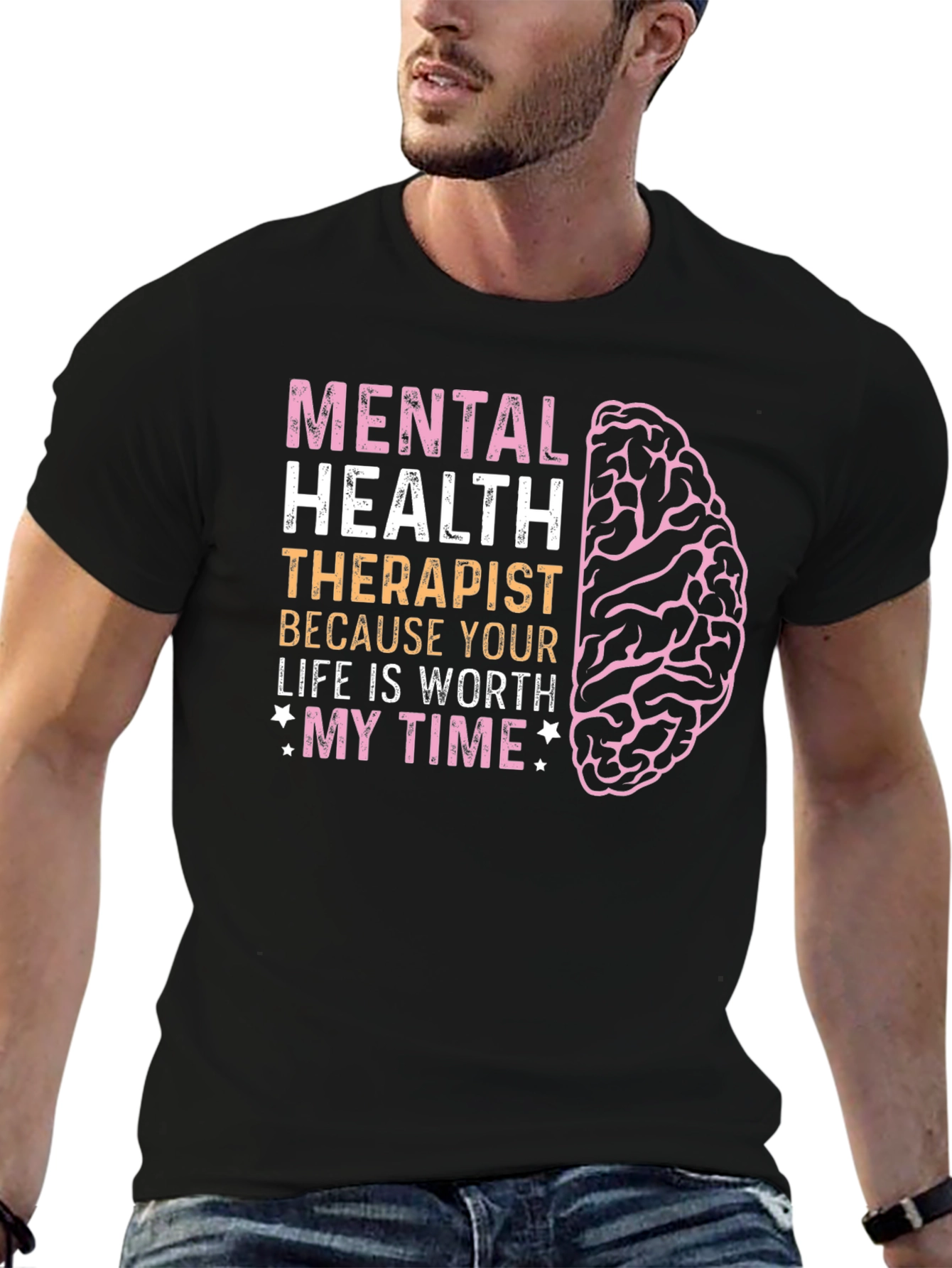 Mental Health Therapist T-Shirt - Brain Graphic Tee