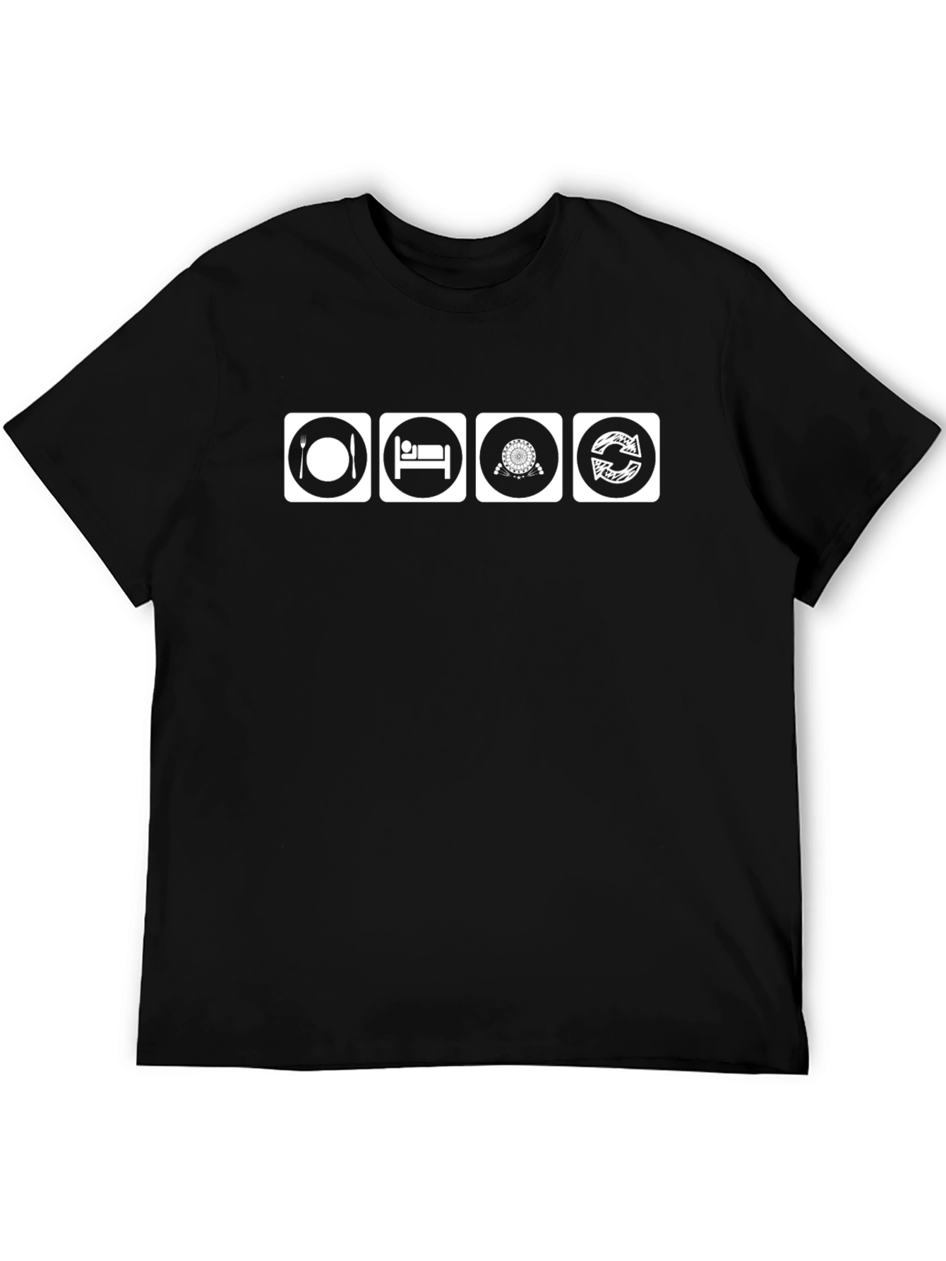Eat Sleep Ferris Wheel Repeat Black T-Shirt