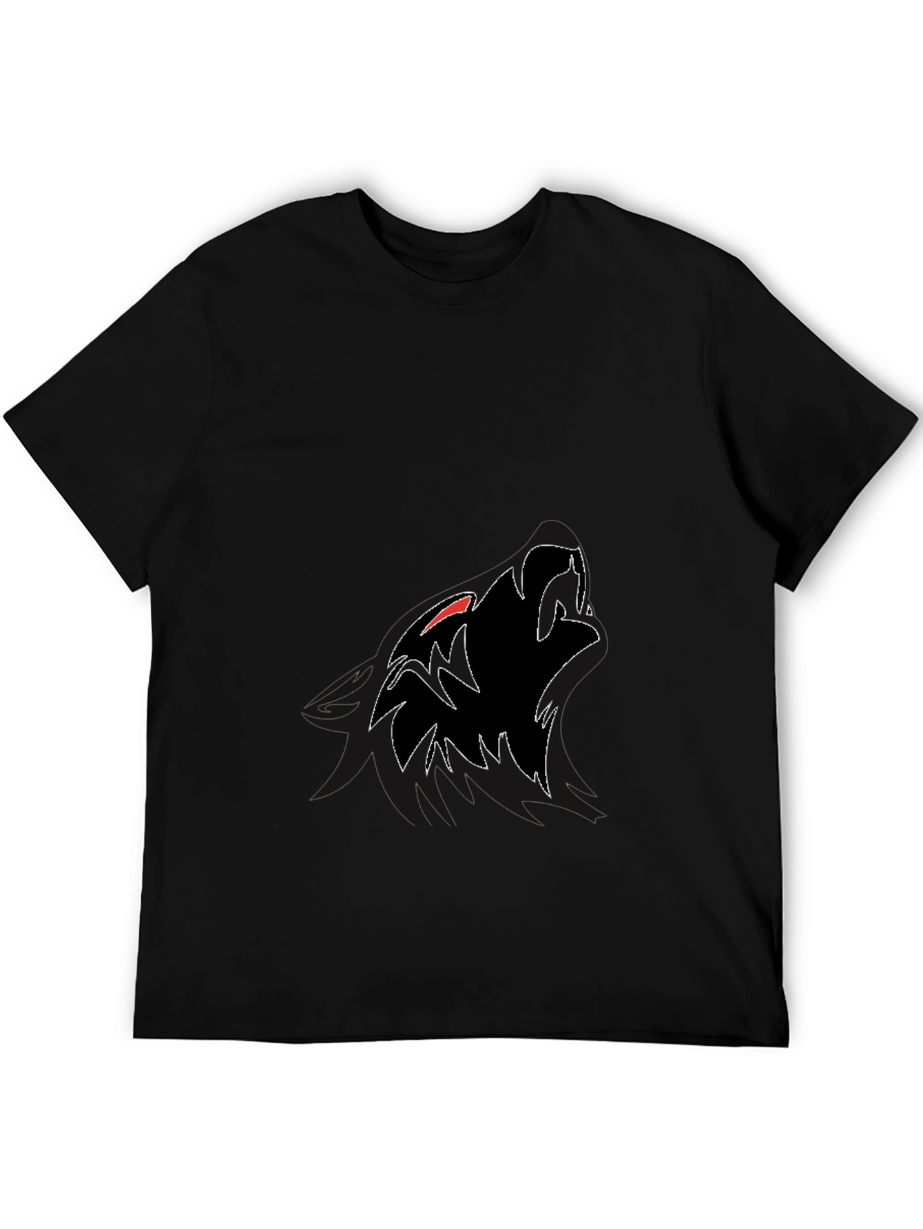 Mens Black Wolf Graphic T-Shirt - Stylish and Edgy