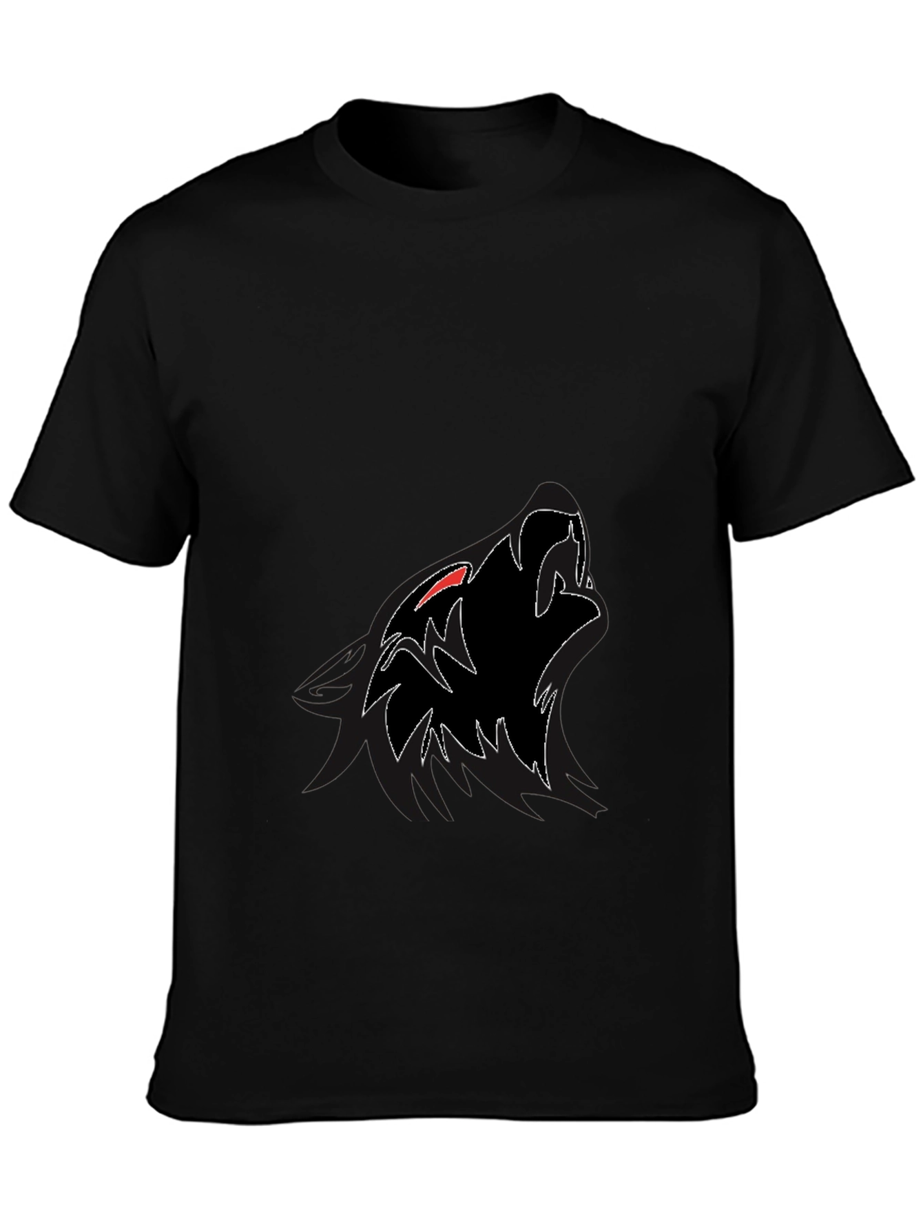 Mens Black Wolf Graphic T-Shirt - Stylish and Edgy